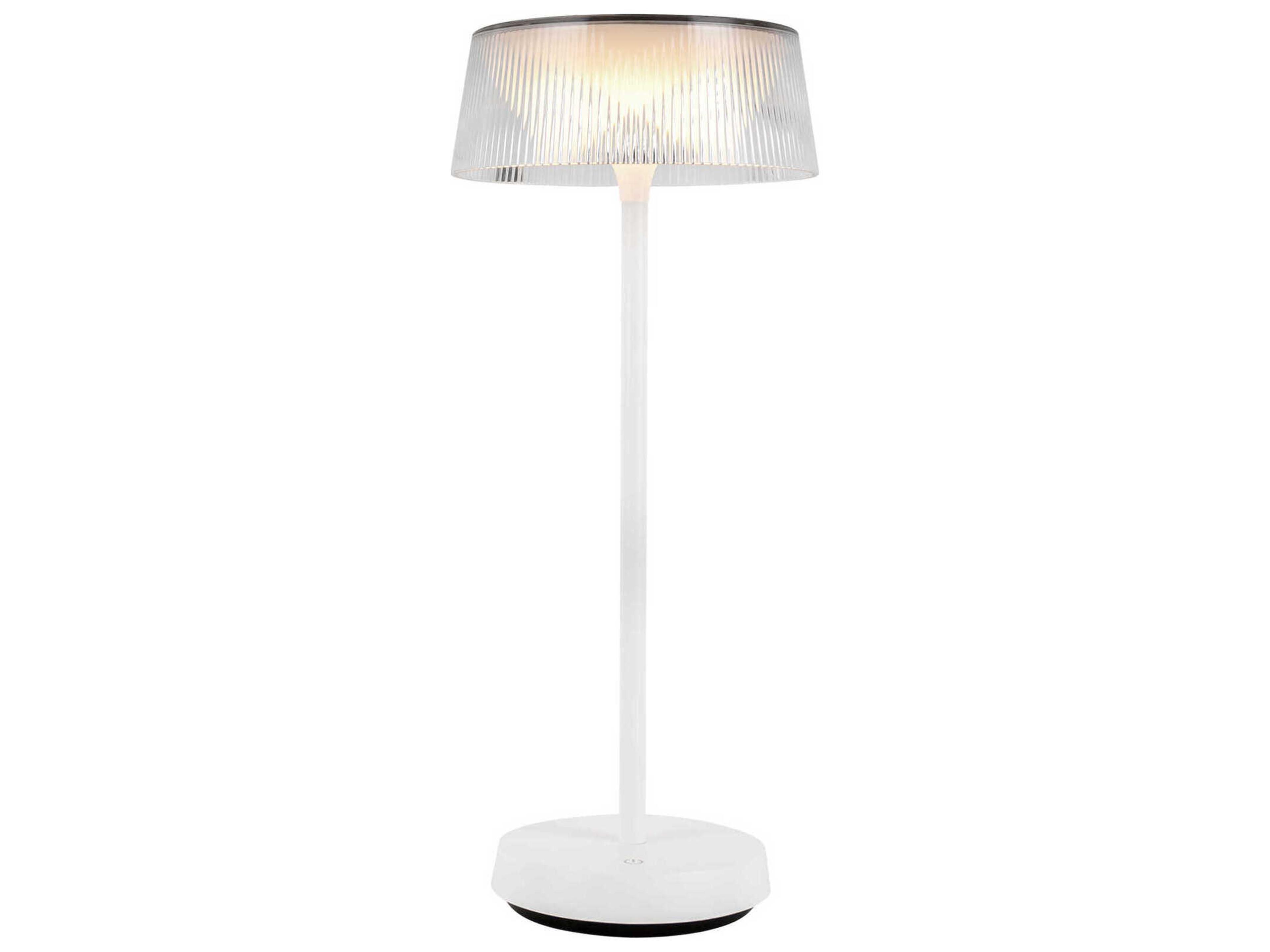 Tindra White Clear Ribbed Acrylic Table Lamp