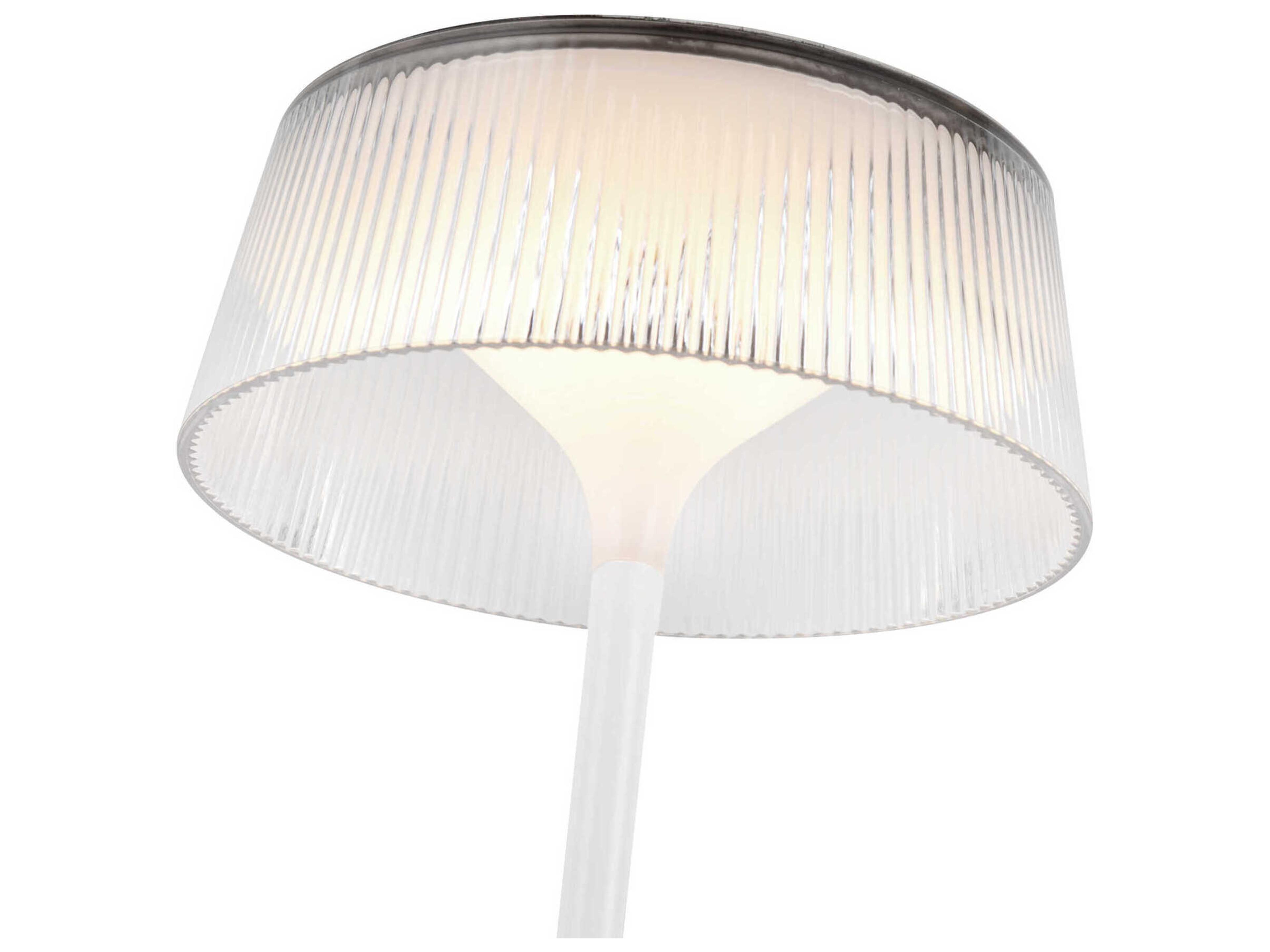 Kuzco Lighting Tindra White Clear Ribbed Acrylic Table Lamp