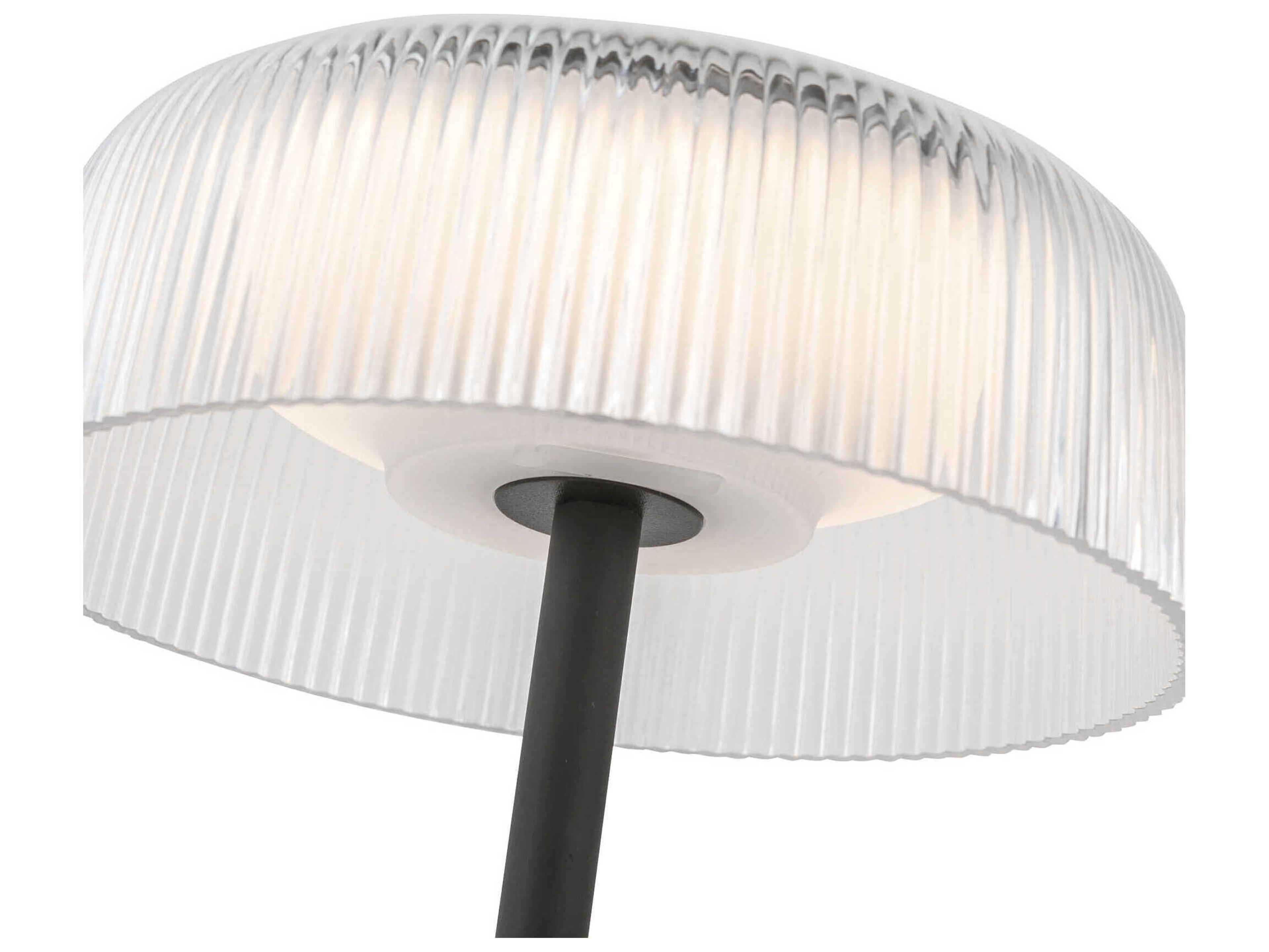 Kuzco Lighting Brilla Black Clear Ribbed Acrylic Table Lamp