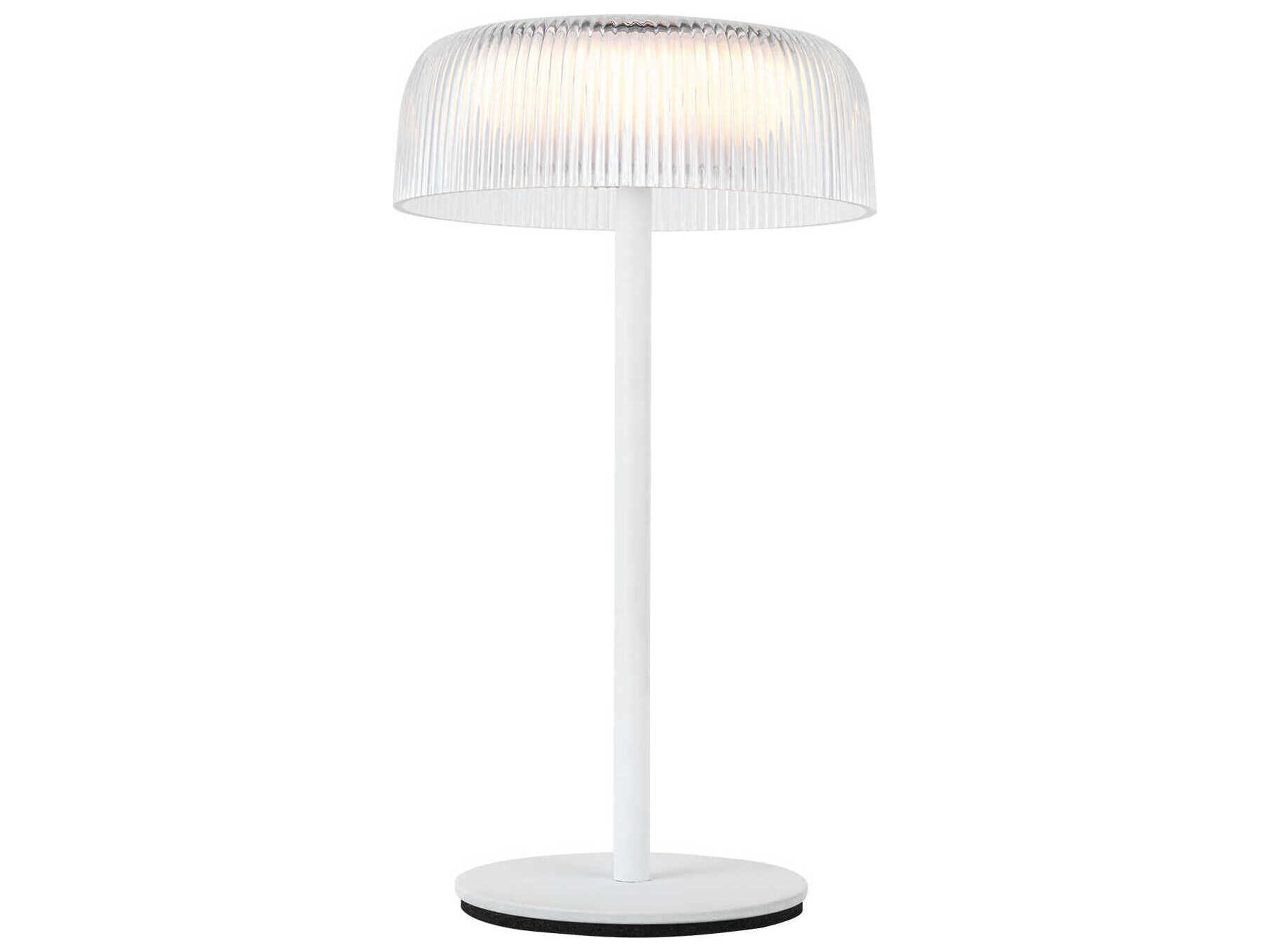 Brilla White Clear Ribbed Acrylic Table Lamp