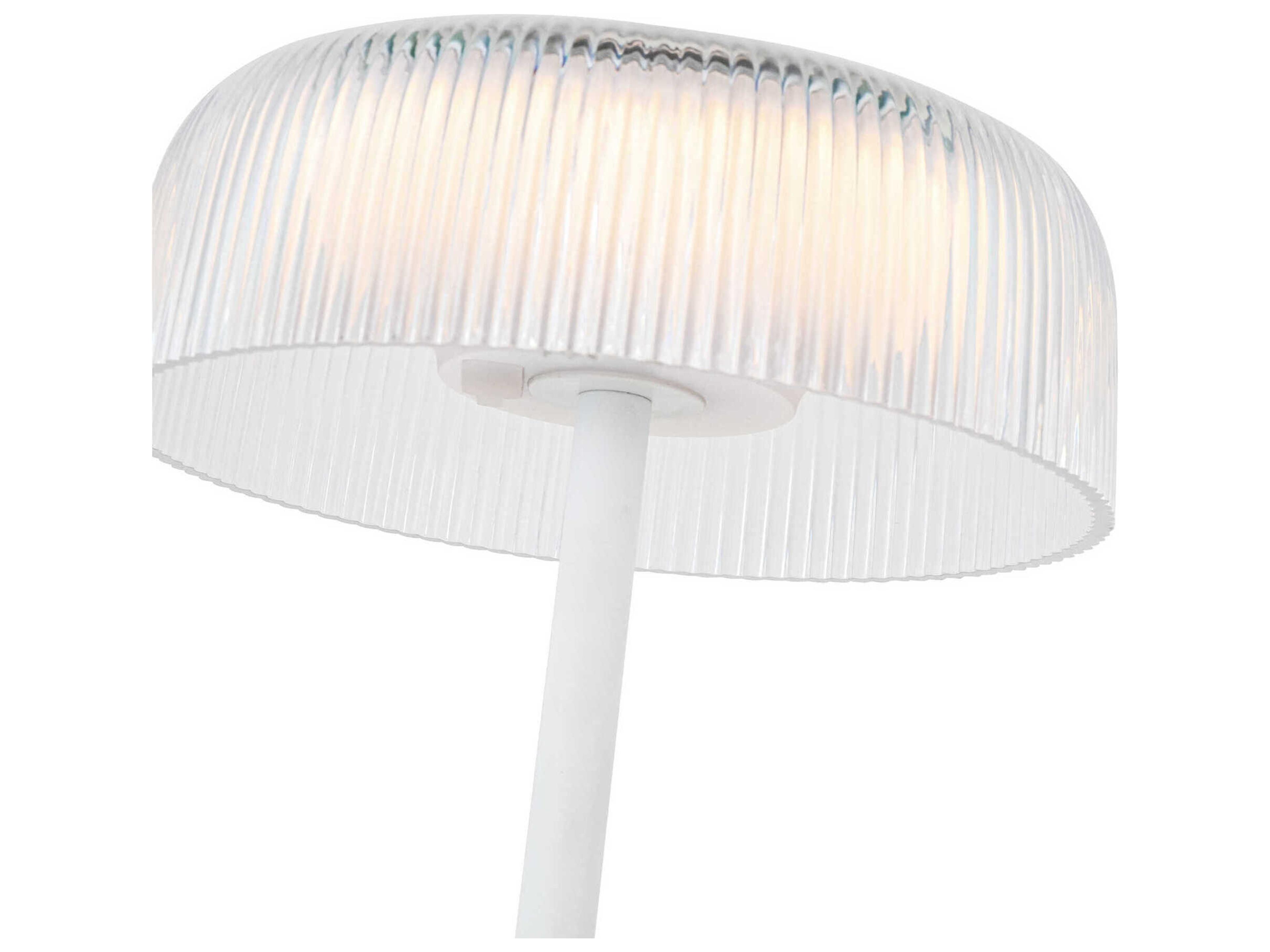 Kuzco Lighting Brilla White Clear Ribbed Acrylic Table Lamp