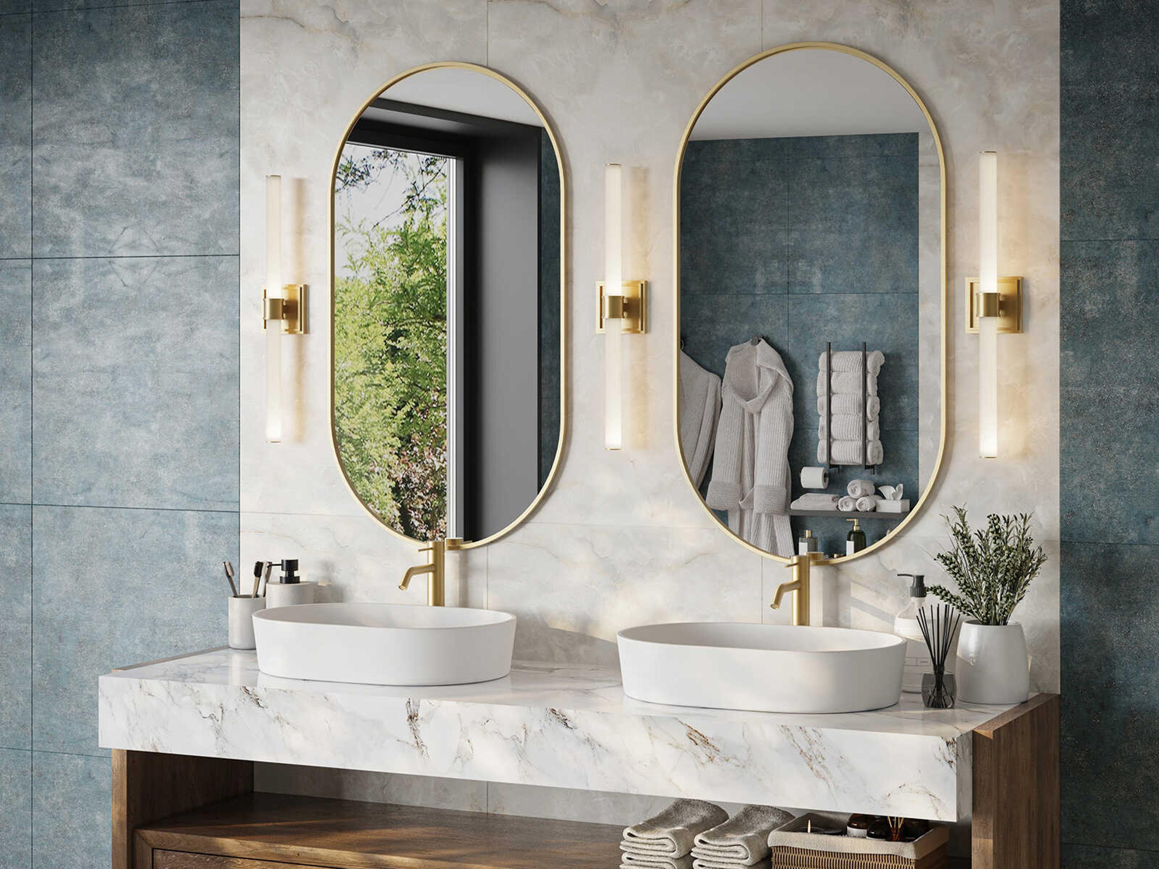 Kuzco Lighting Rona Brushed Gold Wall Sconce