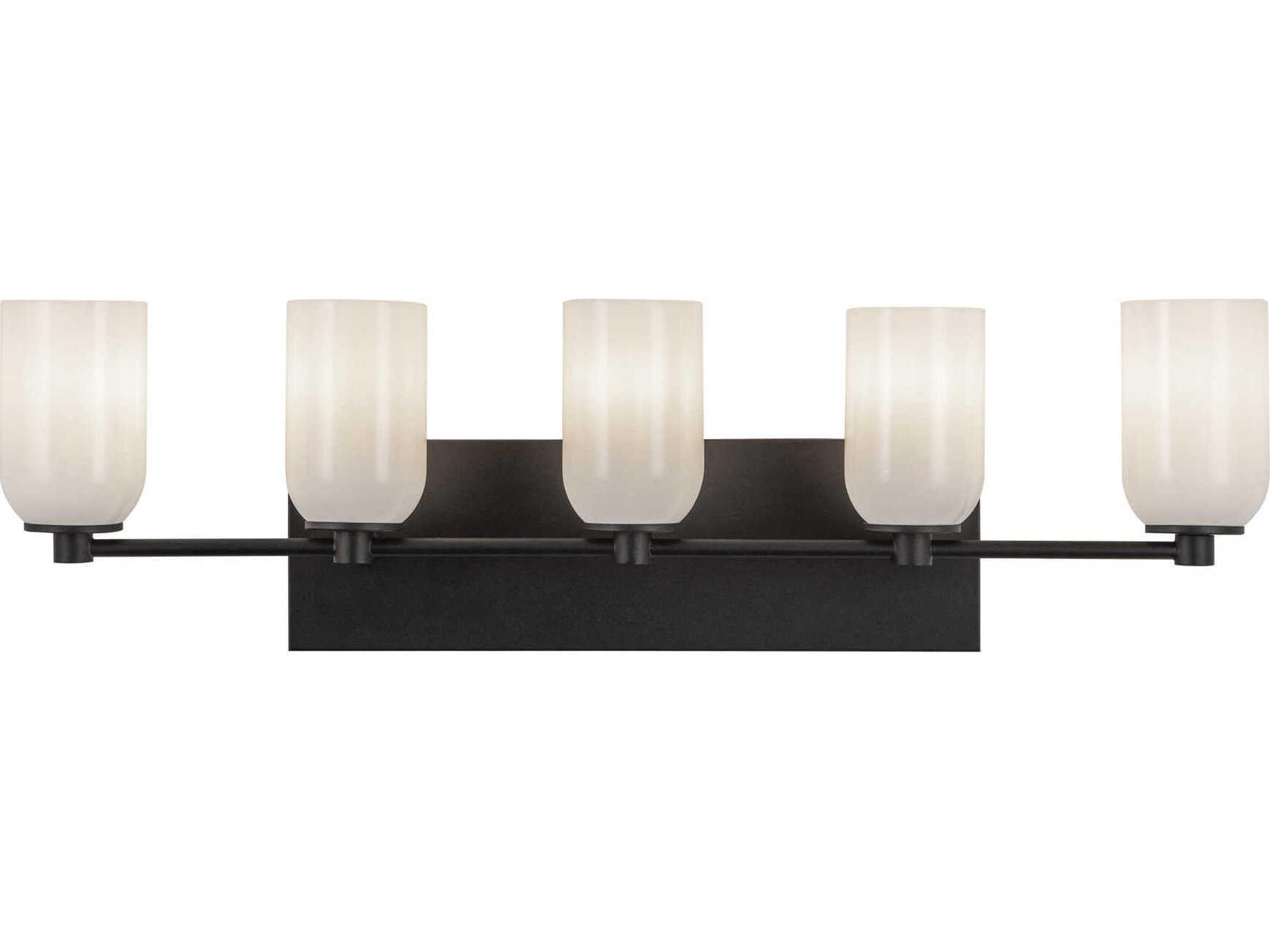 Kuzco Lighting Nola 5-Light Black Glossy Opal Glass Vanity Light