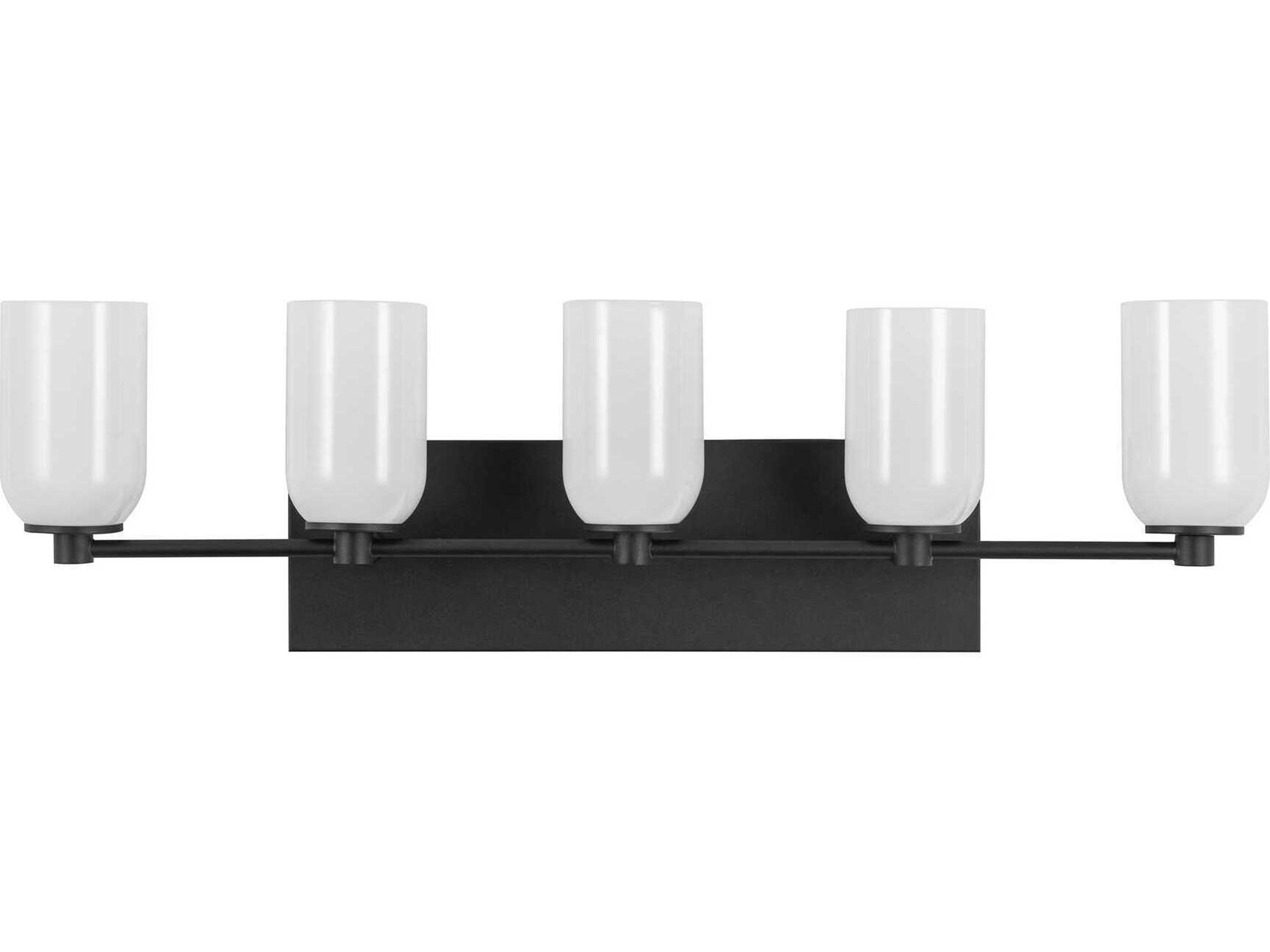 Kuzco Lighting Nola 5-Light Black Glossy Opal Glass Vanity Light
