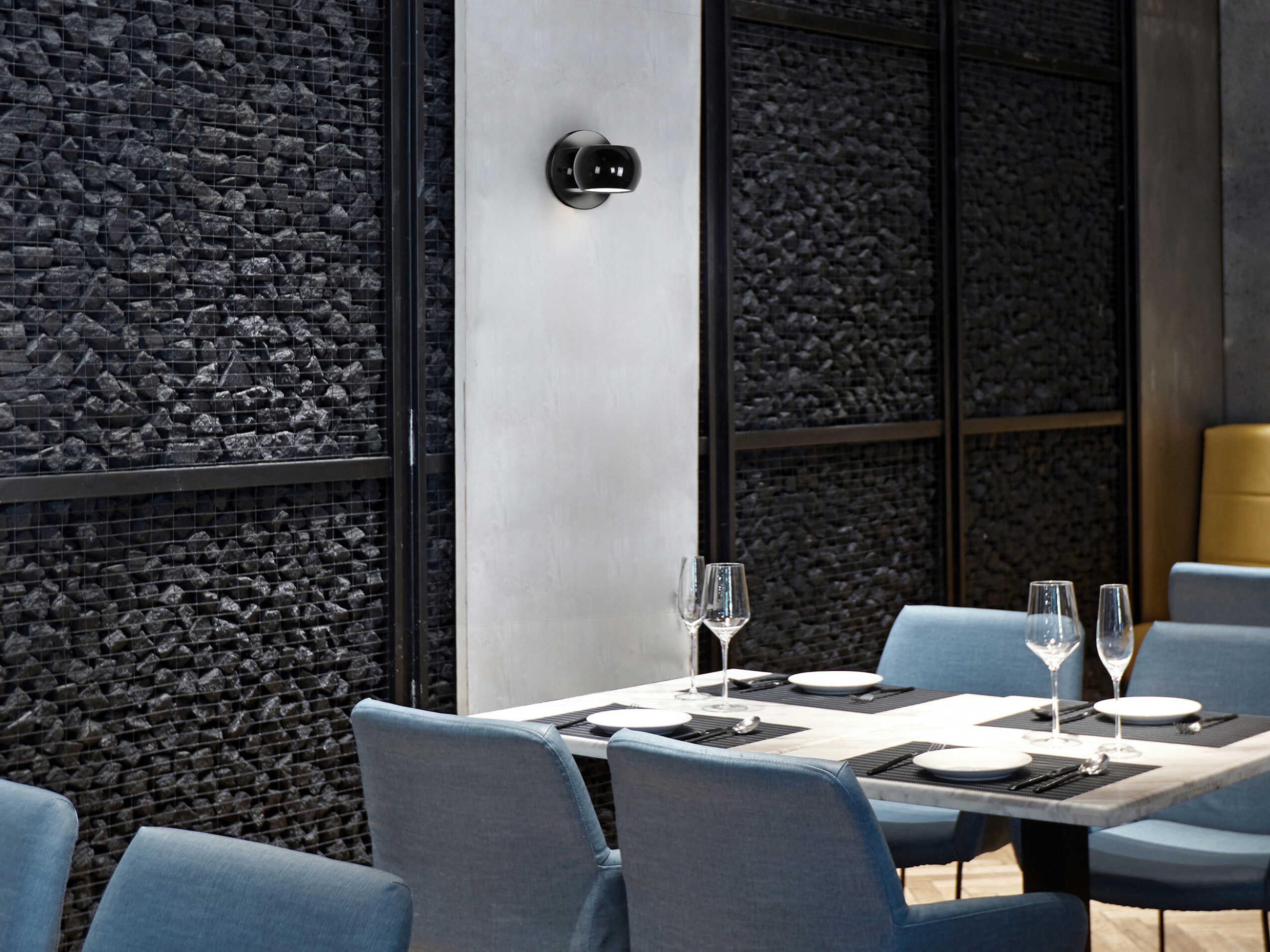 Kuzco Lighting Flux Gloss Black Wall Sconce