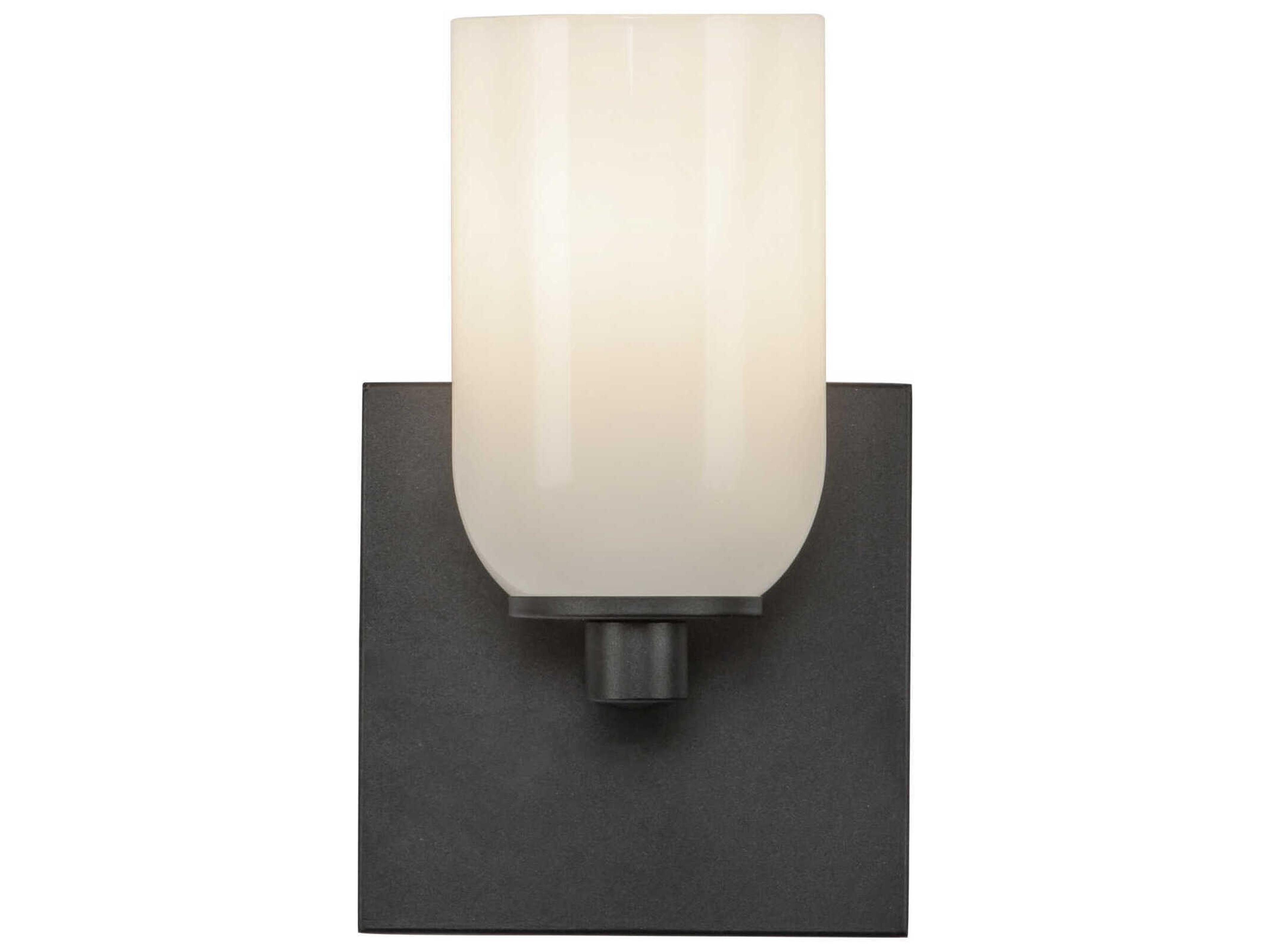 Kuzco Lighting Nola 1-Light Black Glossy Opal Glass Wall Sconce