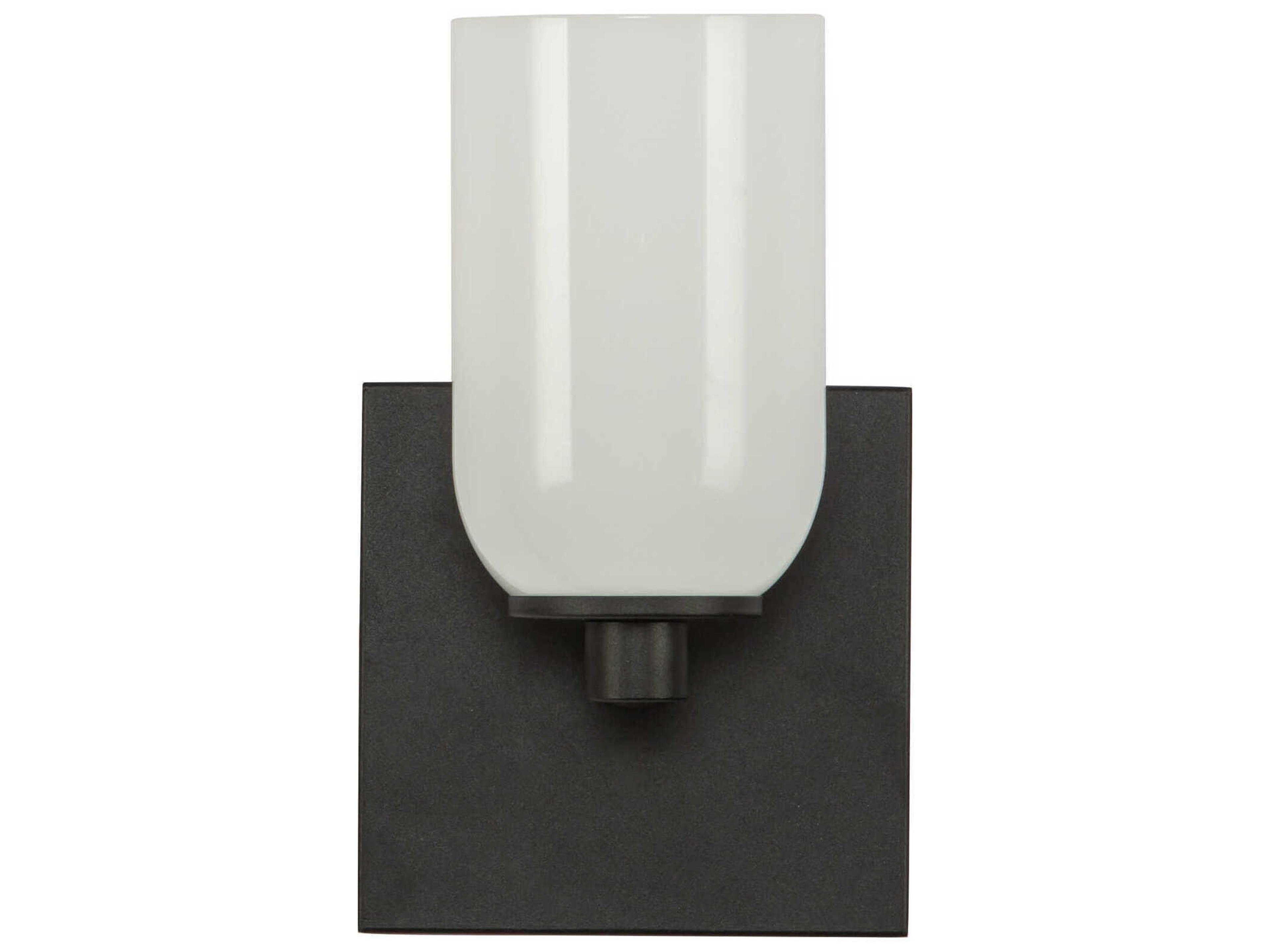 Kuzco Lighting Nola 1-Light Black Glossy Opal Glass Wall Sconce