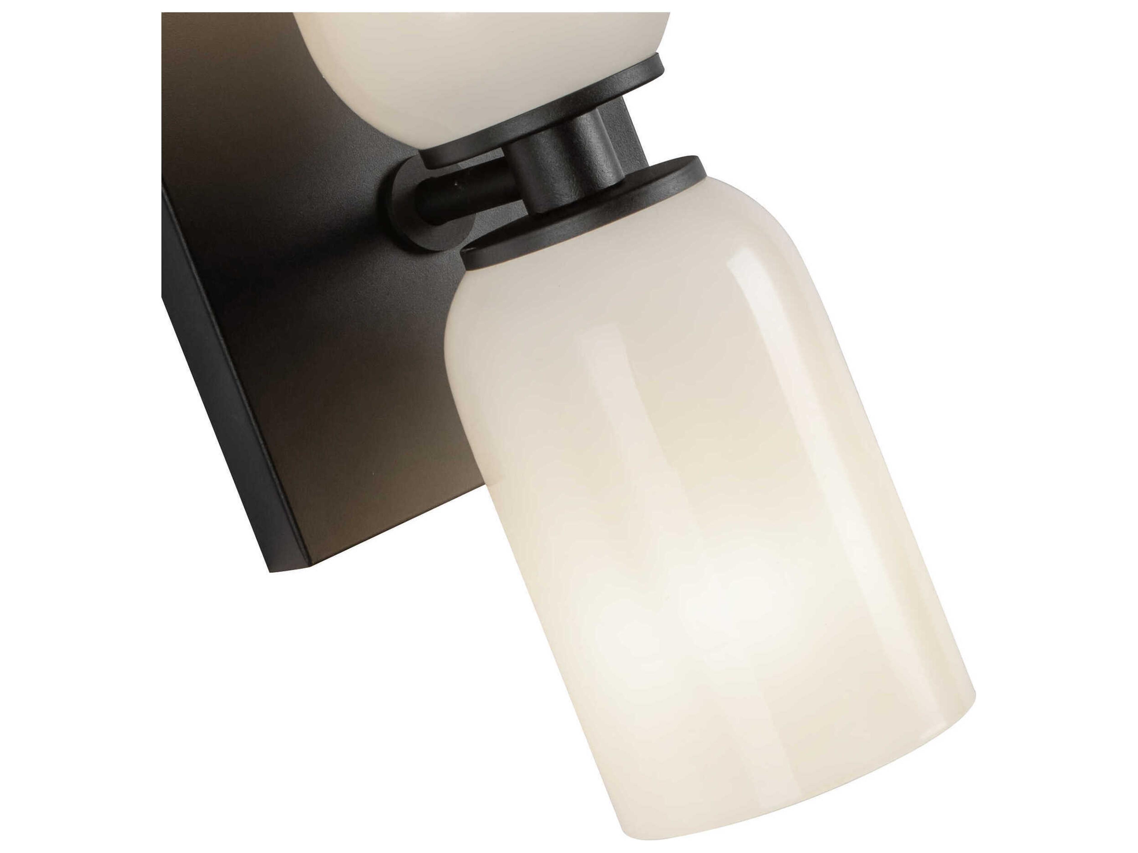 Kuzco Lighting Nola 2-Light Black Glossy Opal Glass Wall Sconce