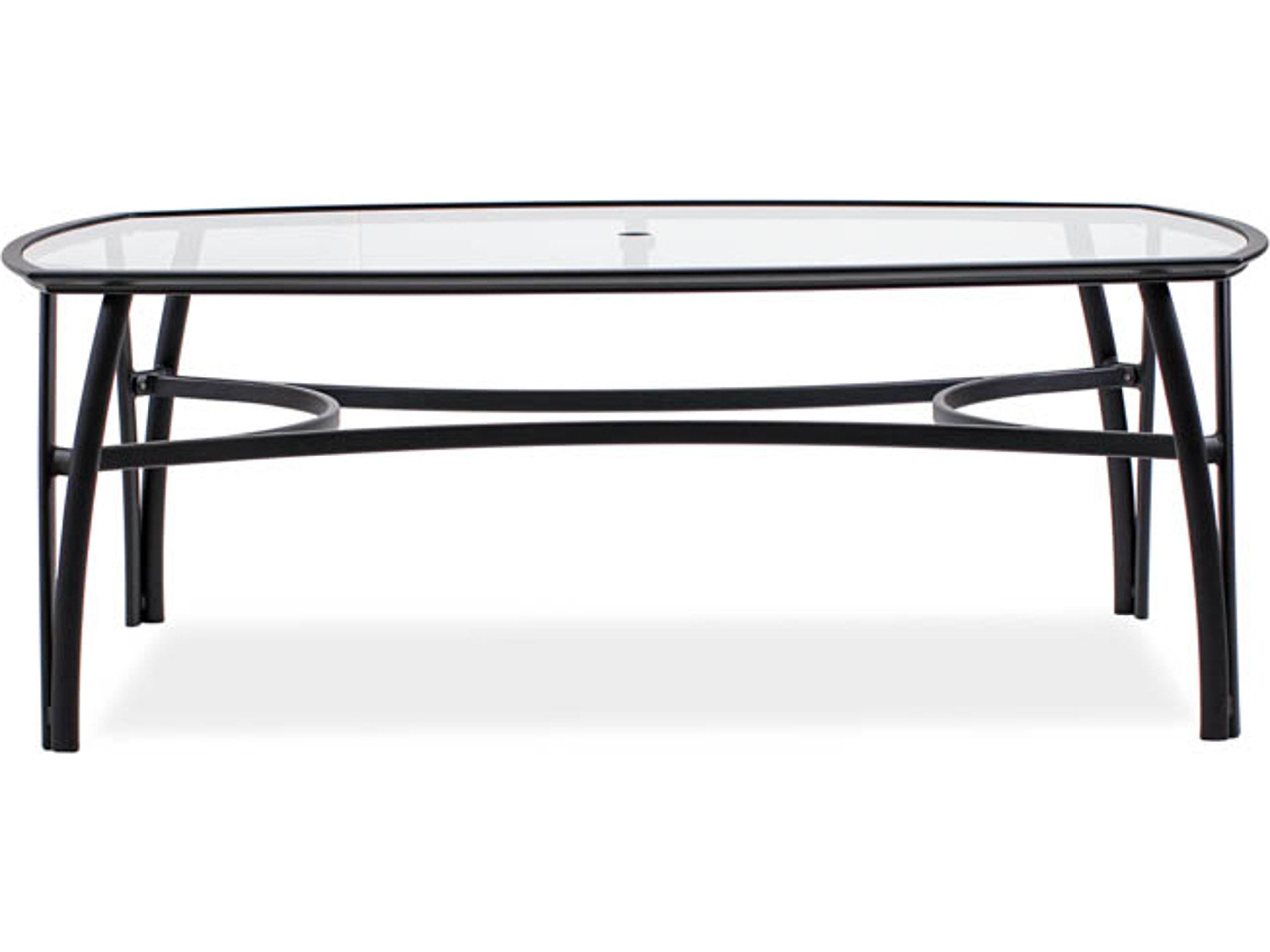 Koverton Modone Tables Aluminum Rectangular Outdoor Patio Dining Table with Umbrella Hole