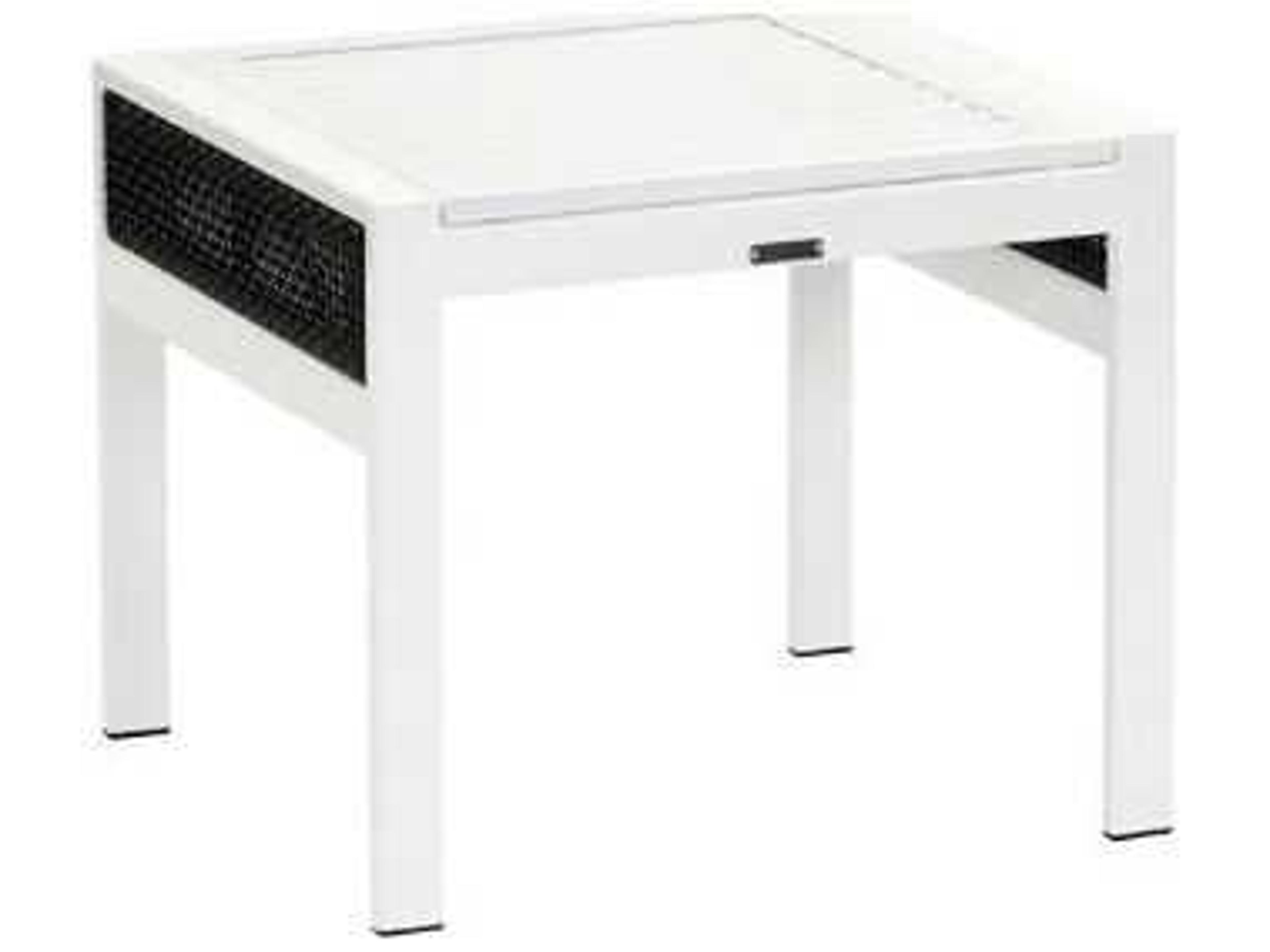 Parkview Woven Wicker Square Outdoor Patio Side Table