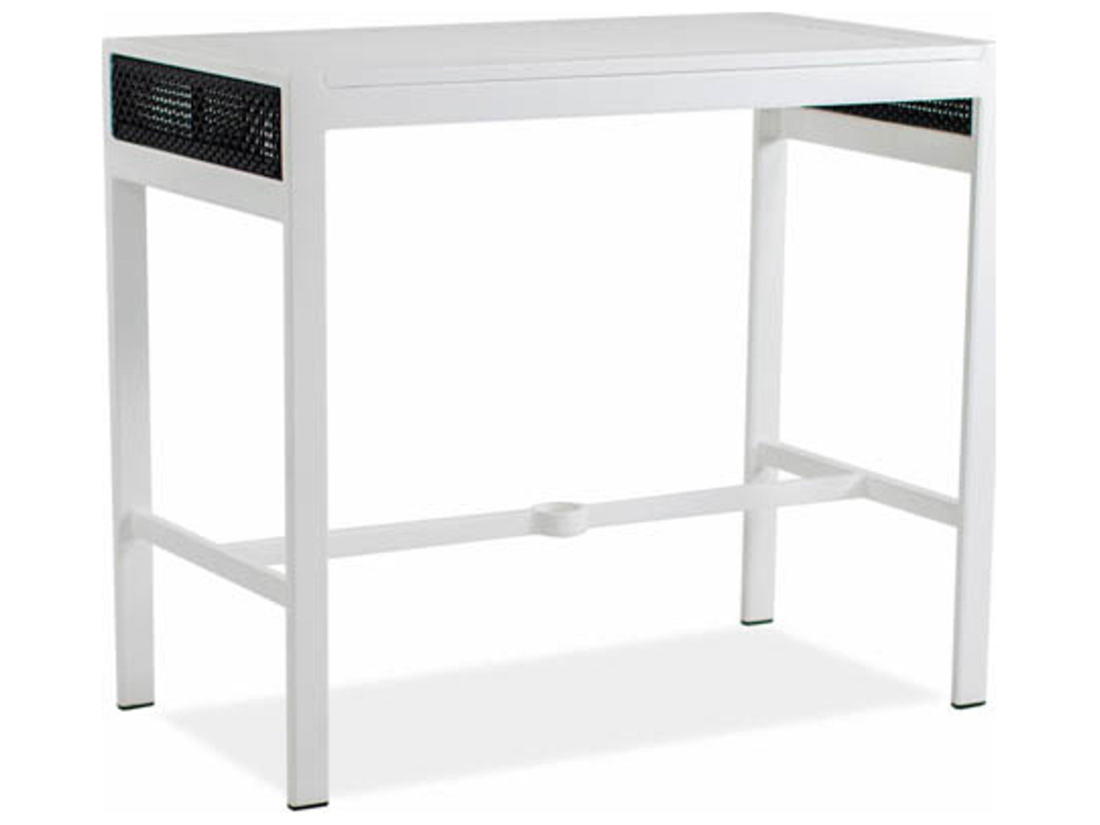 Koverton Parkview Woven Wicker Rectangular Wicker Outdoor Patio Bar Table