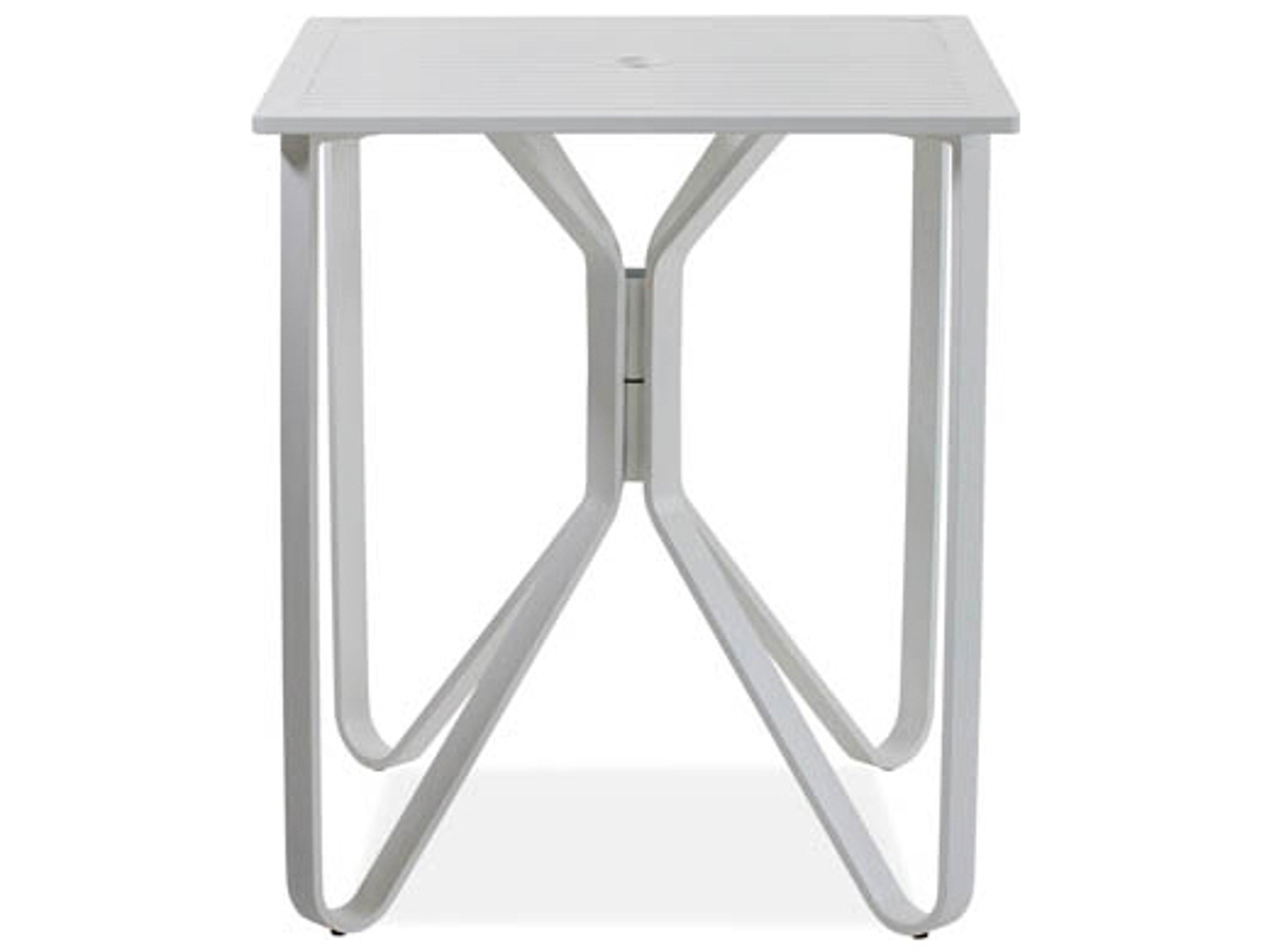 Koverton Chapman Extruded Aluminum Square Outdoor Patio Dining Table with Umbrella Hole