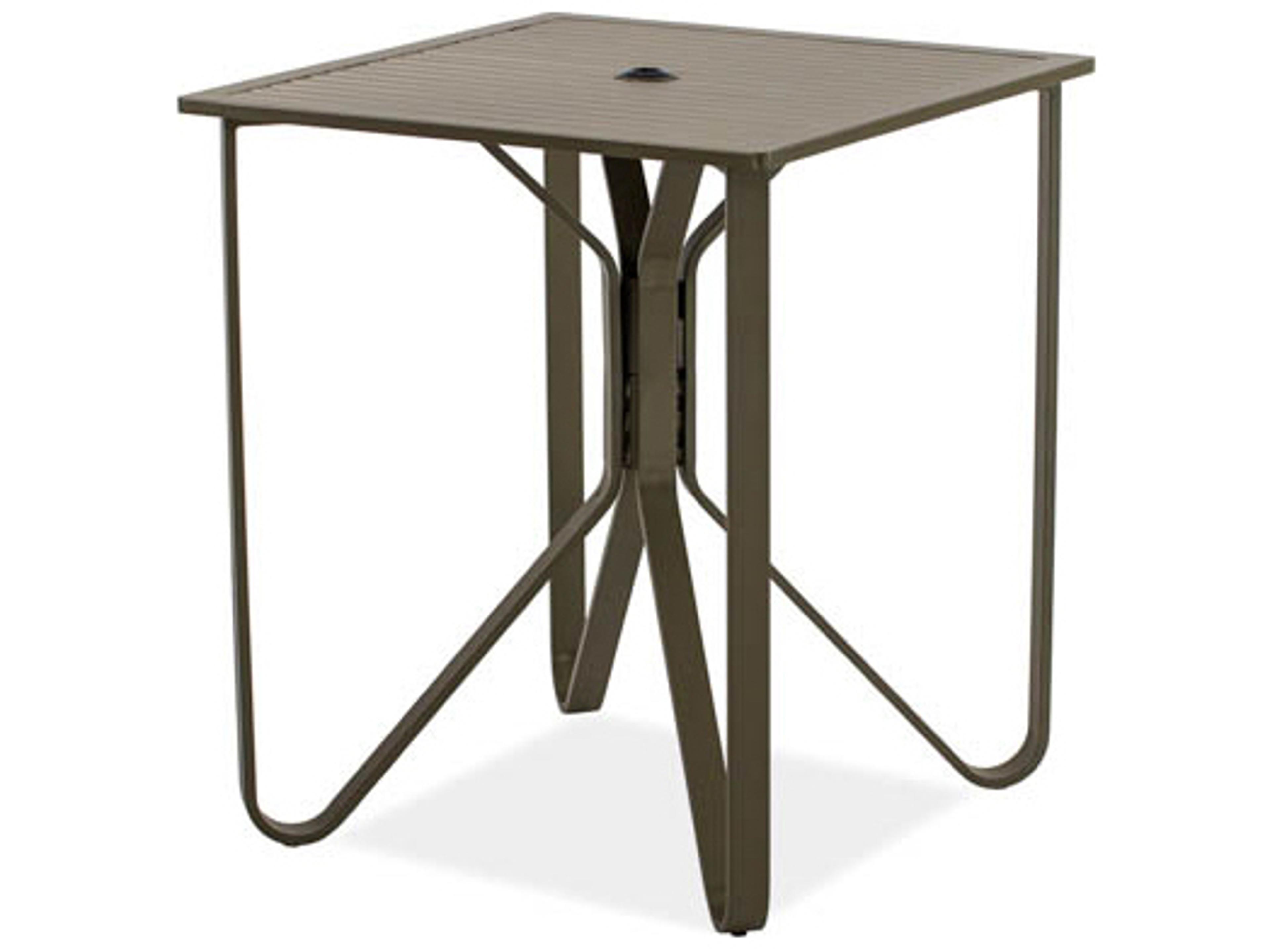 Koverton Chapman Extruded Aluminum Square Outdoor Patio Dining Table with Umbrella Hole