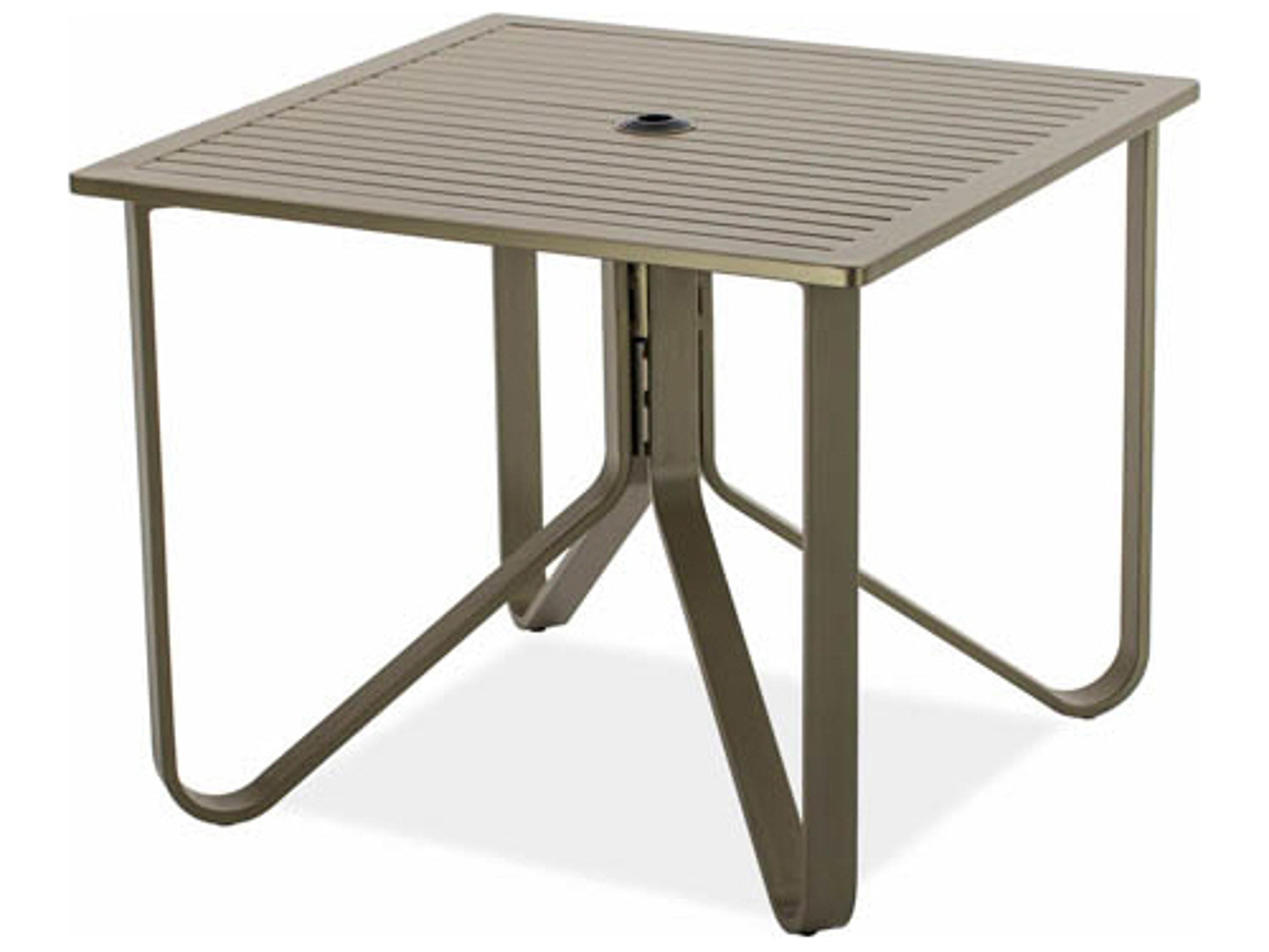 Koverton Chapman Extruded Aluminum Square Patio Dining Table with Umbrella Hole