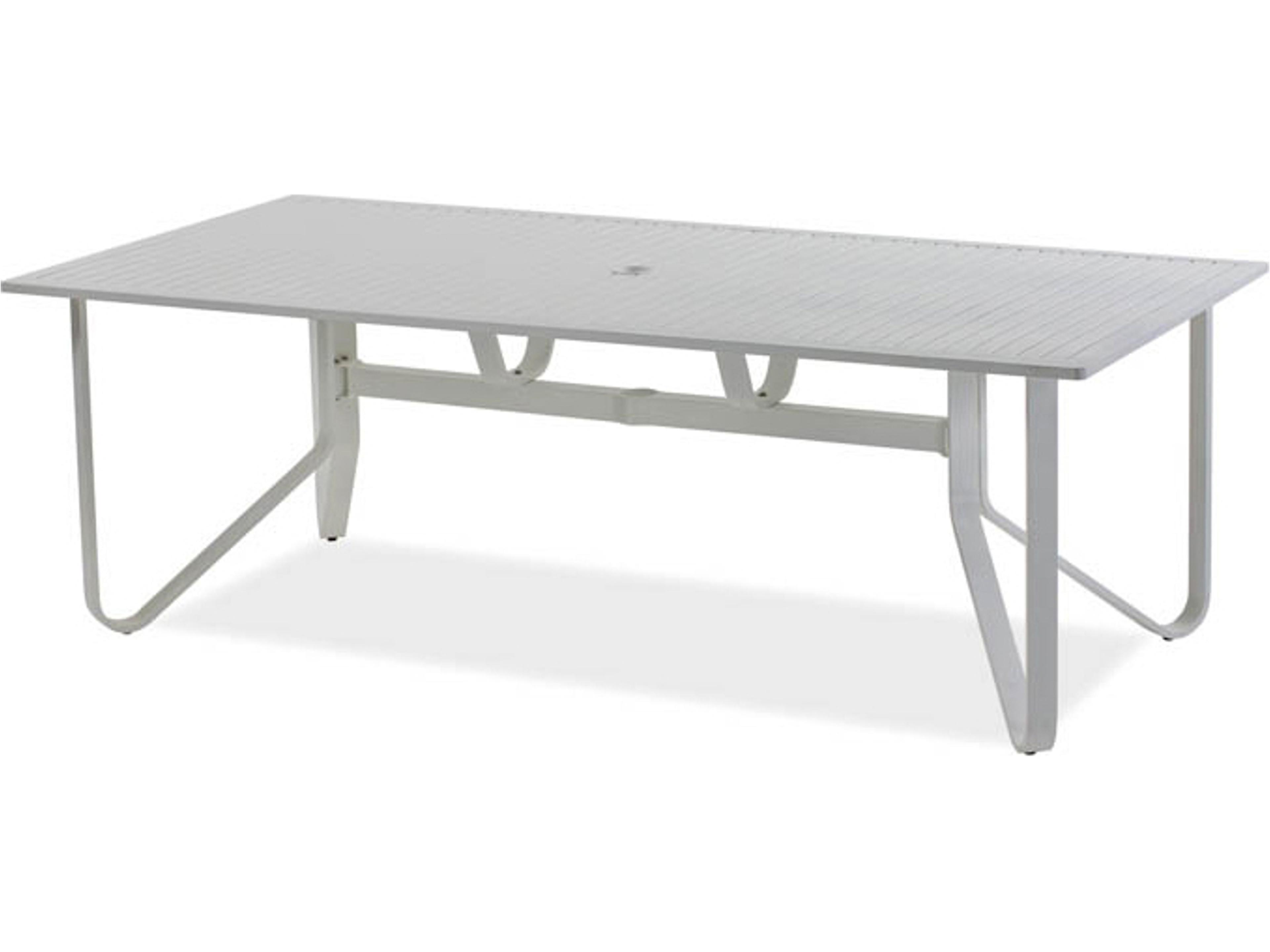 Koverton Chapman Extruded Aluminum Rectangular Outdoor Dining Table with Umbrella Hole