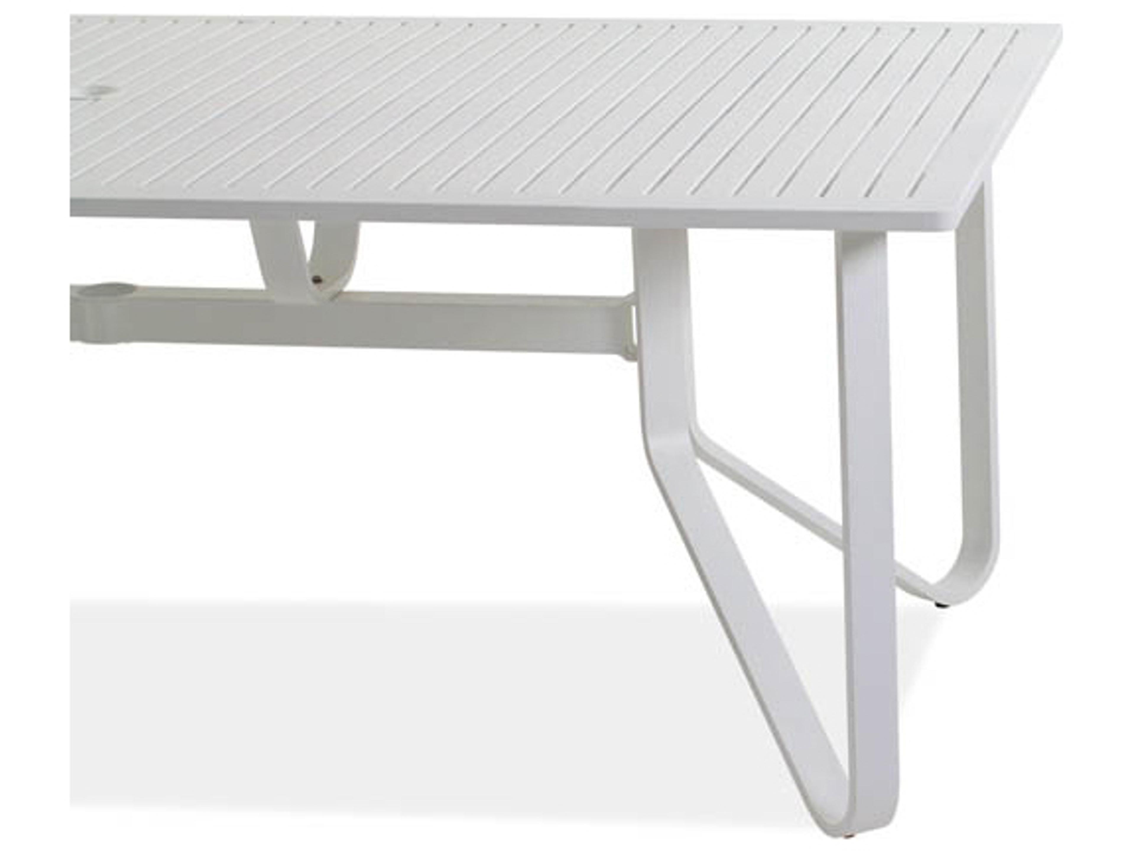 Koverton Chapman Extruded Aluminum Rectangular Outdoor Dining Table with Umbrella Hole