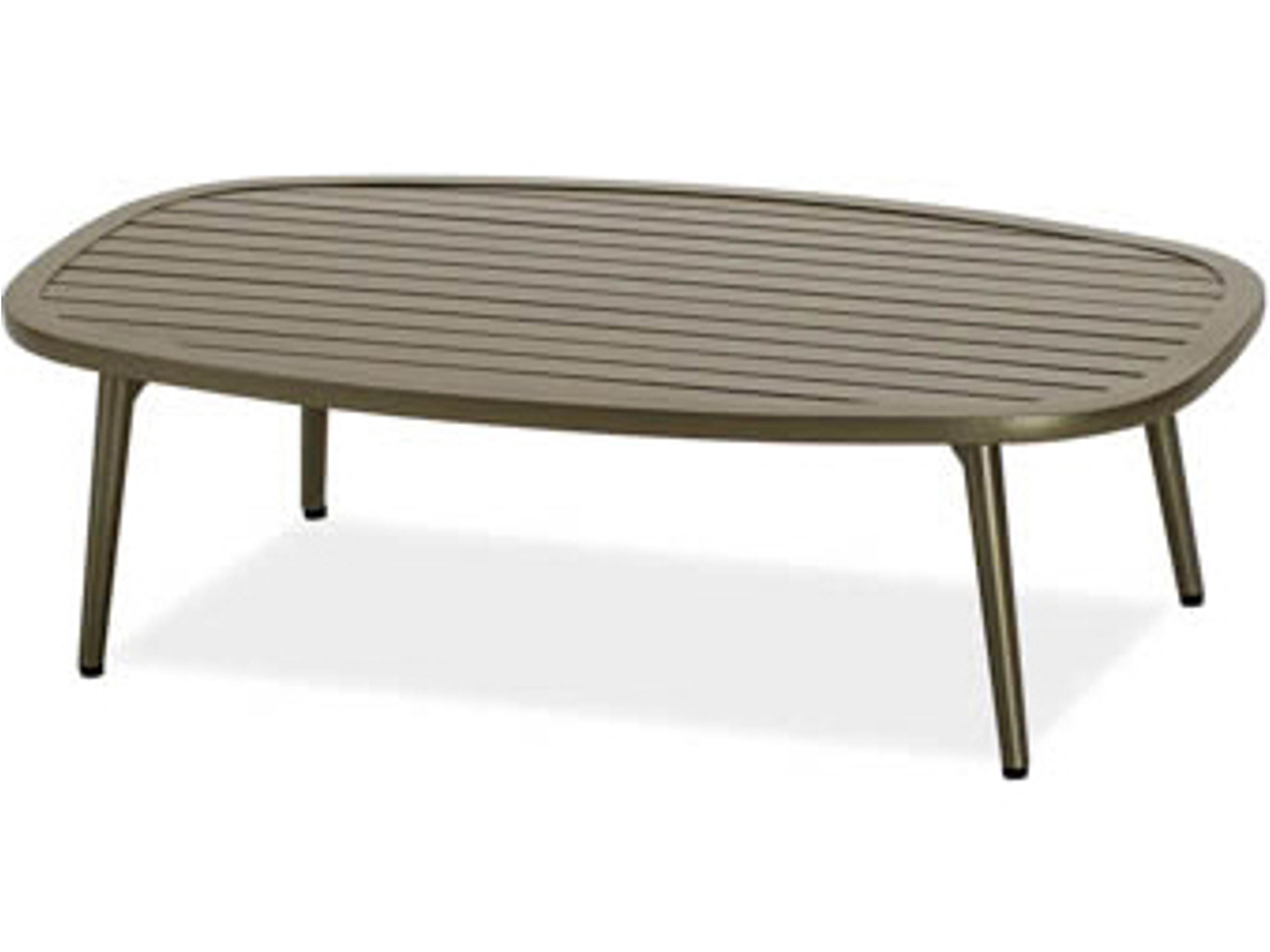 Koverton Ella Aluminum Oval Oval Slat Top Outdoor Patio Coffee Table