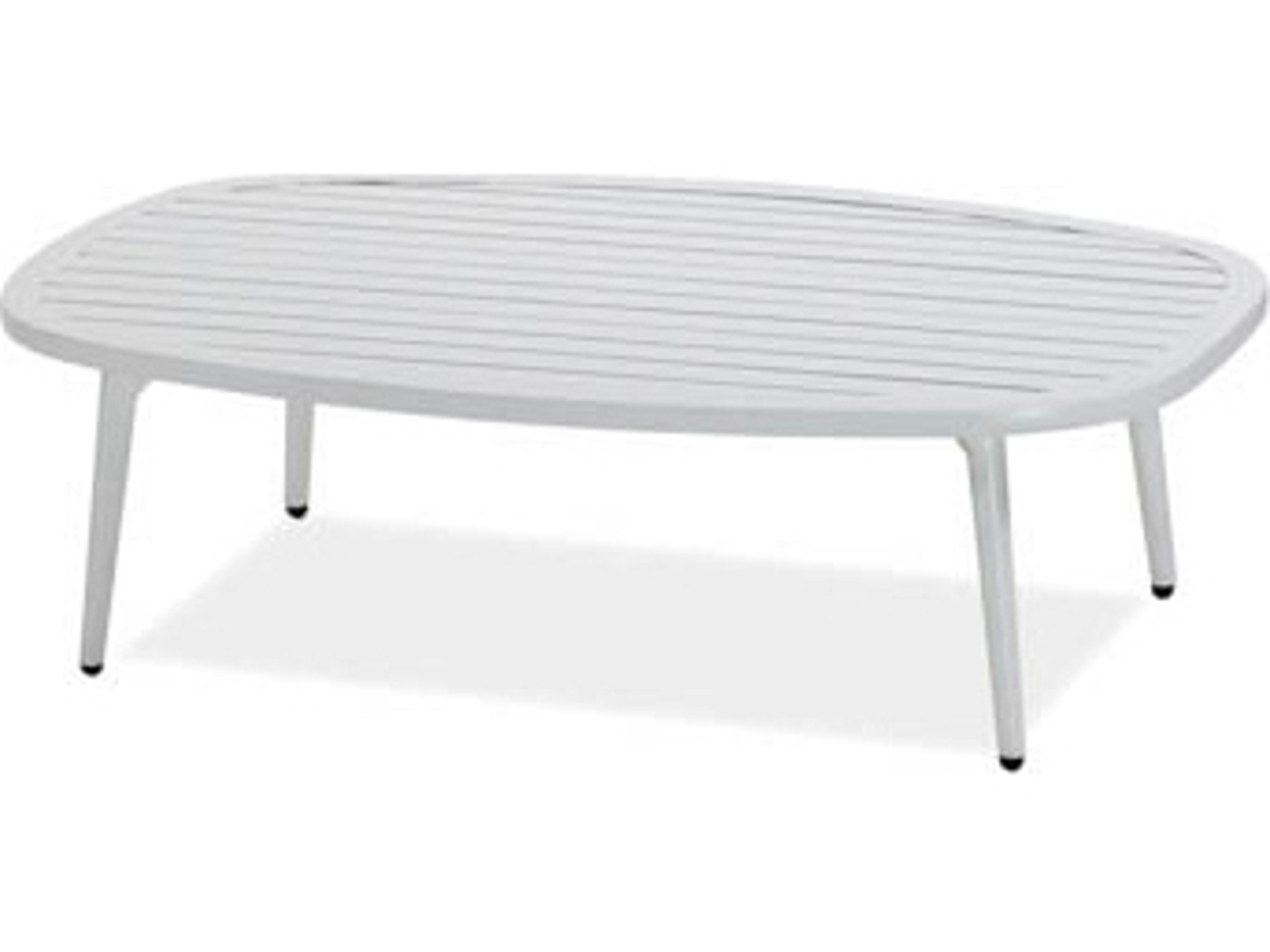 Koverton Ella Aluminum Oval Oval Slat Top Outdoor Patio Coffee Table