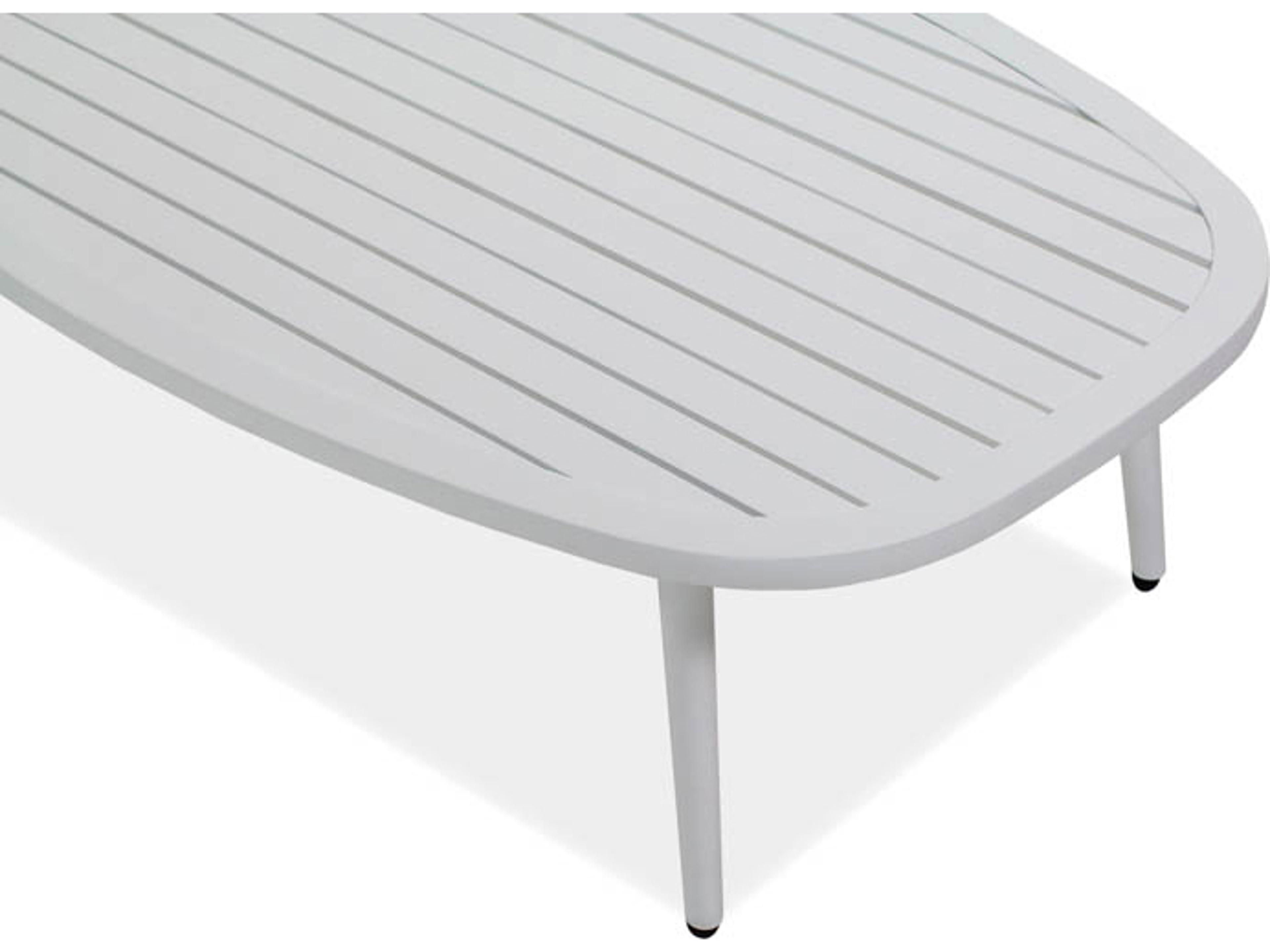 Koverton Ella Aluminum Oval Oval Slat Top Outdoor Patio Coffee Table