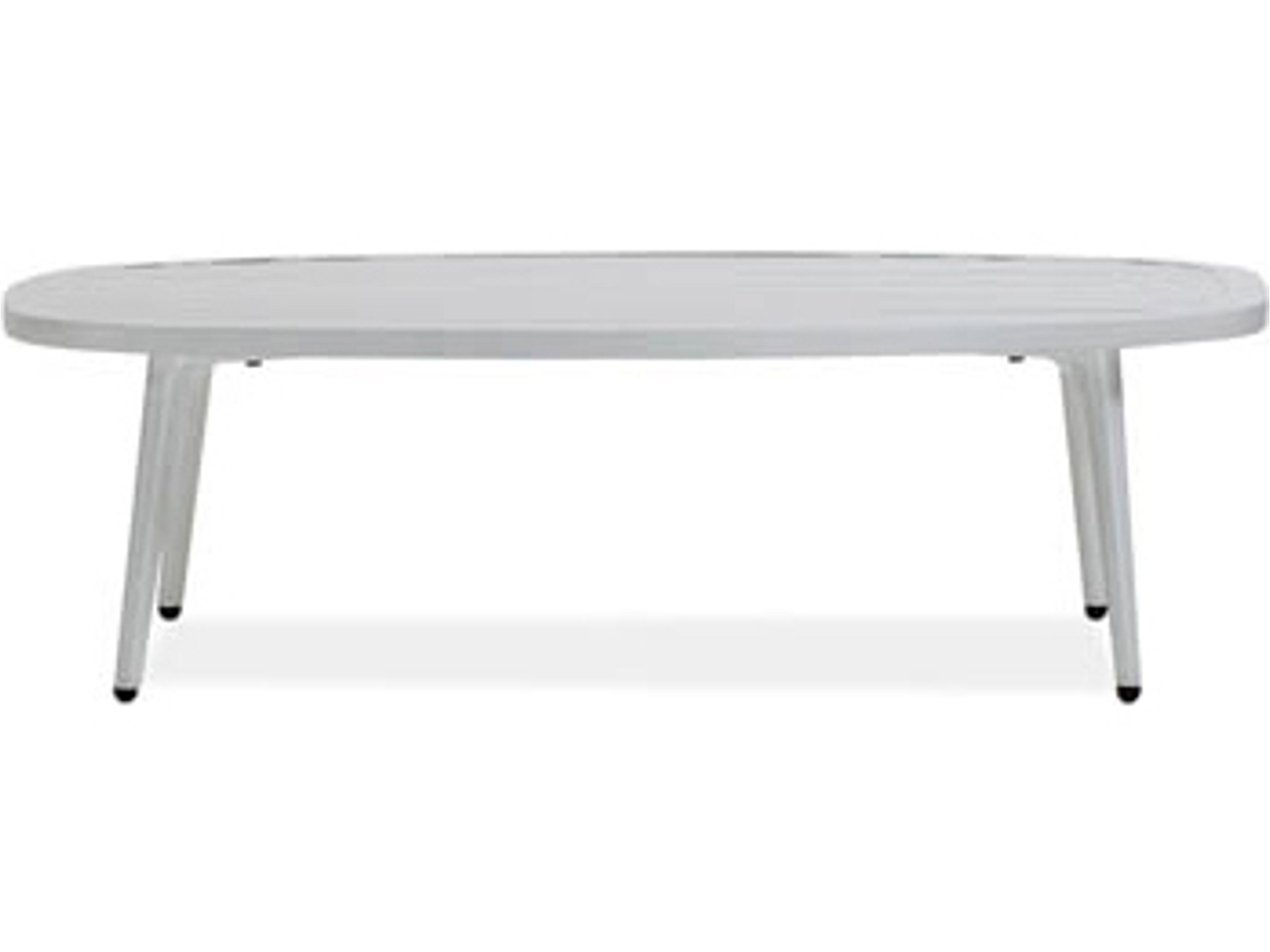 Koverton Ella Aluminum Oval Oval Slat Top Outdoor Patio Coffee Table