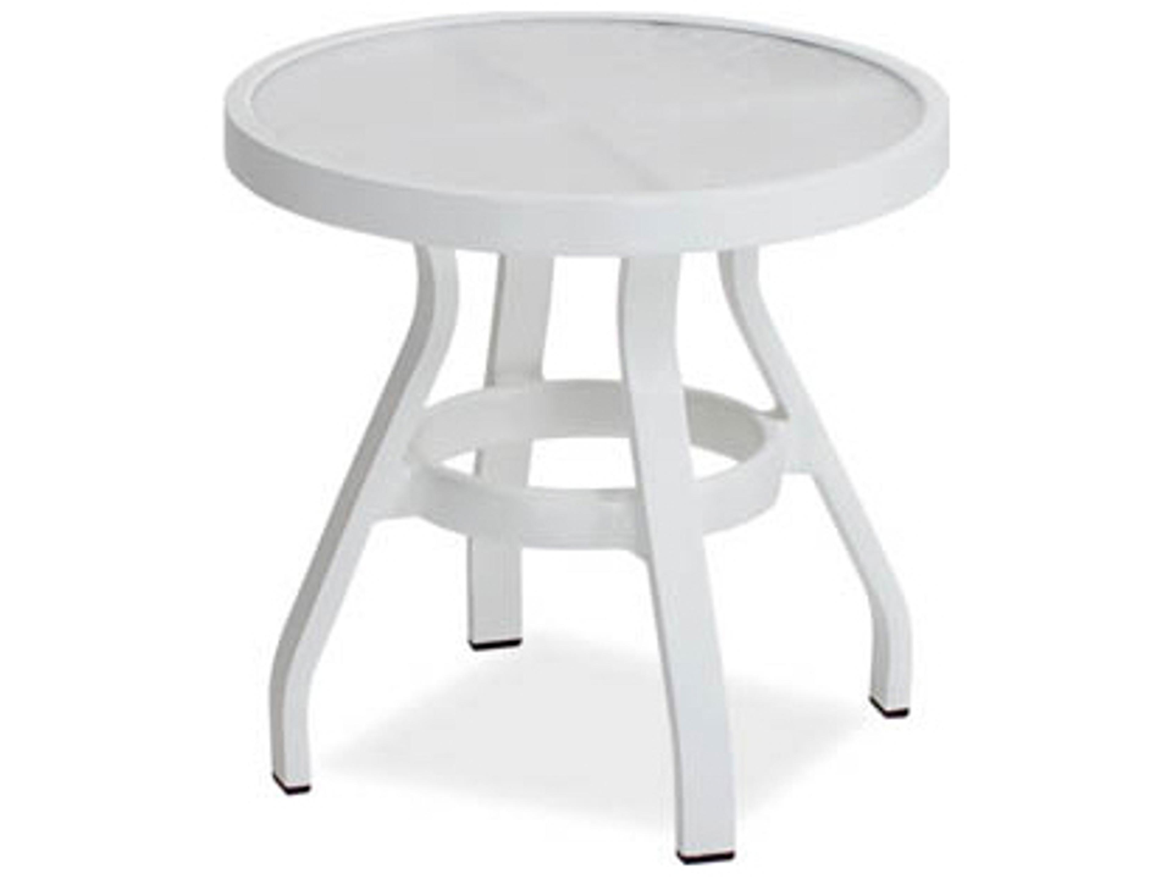 Endure Aluminum Round Acrylic Top Outdoor Side Table