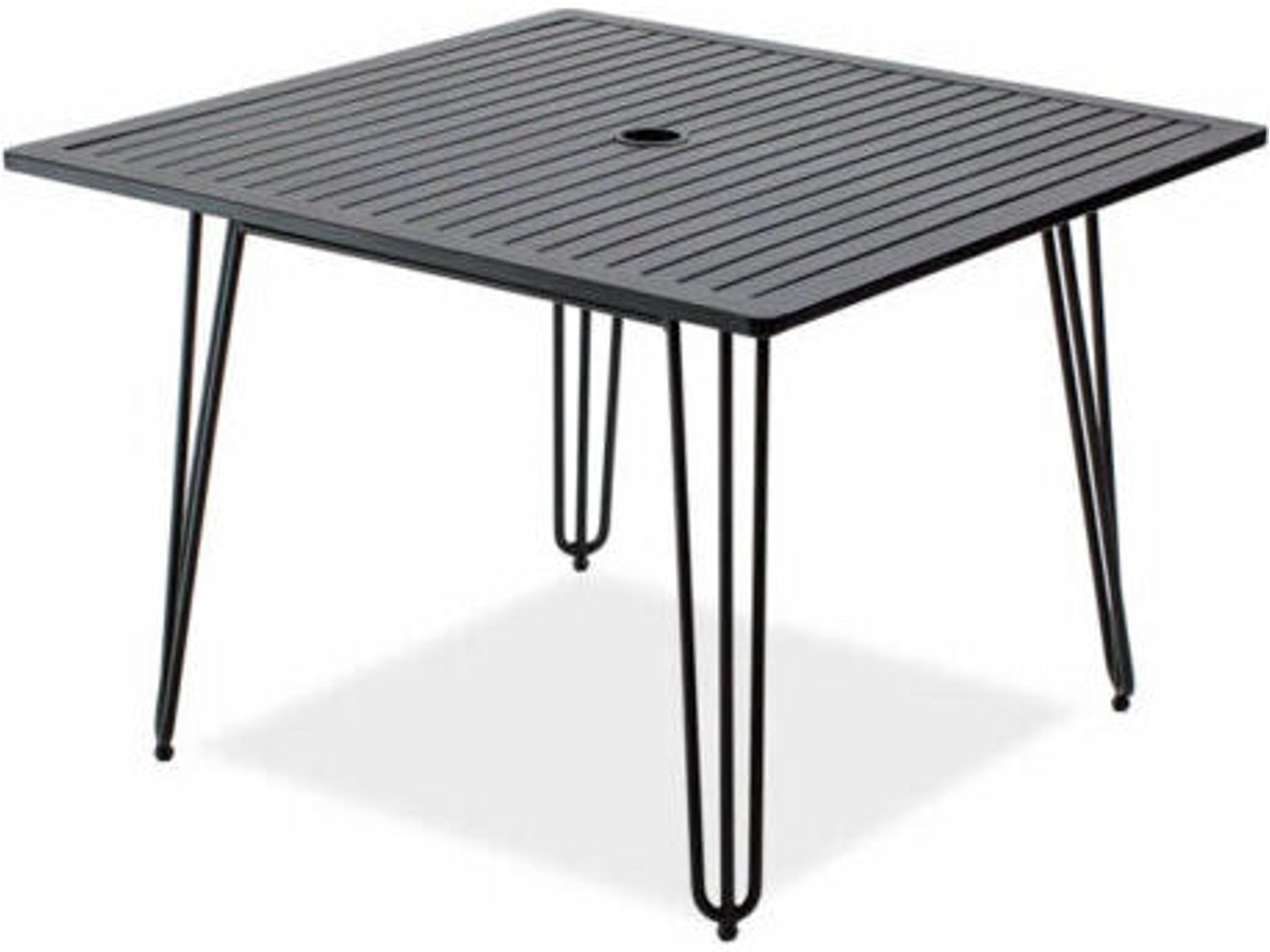Koverton Form Square Aluminum Patio Dining Table with Hole