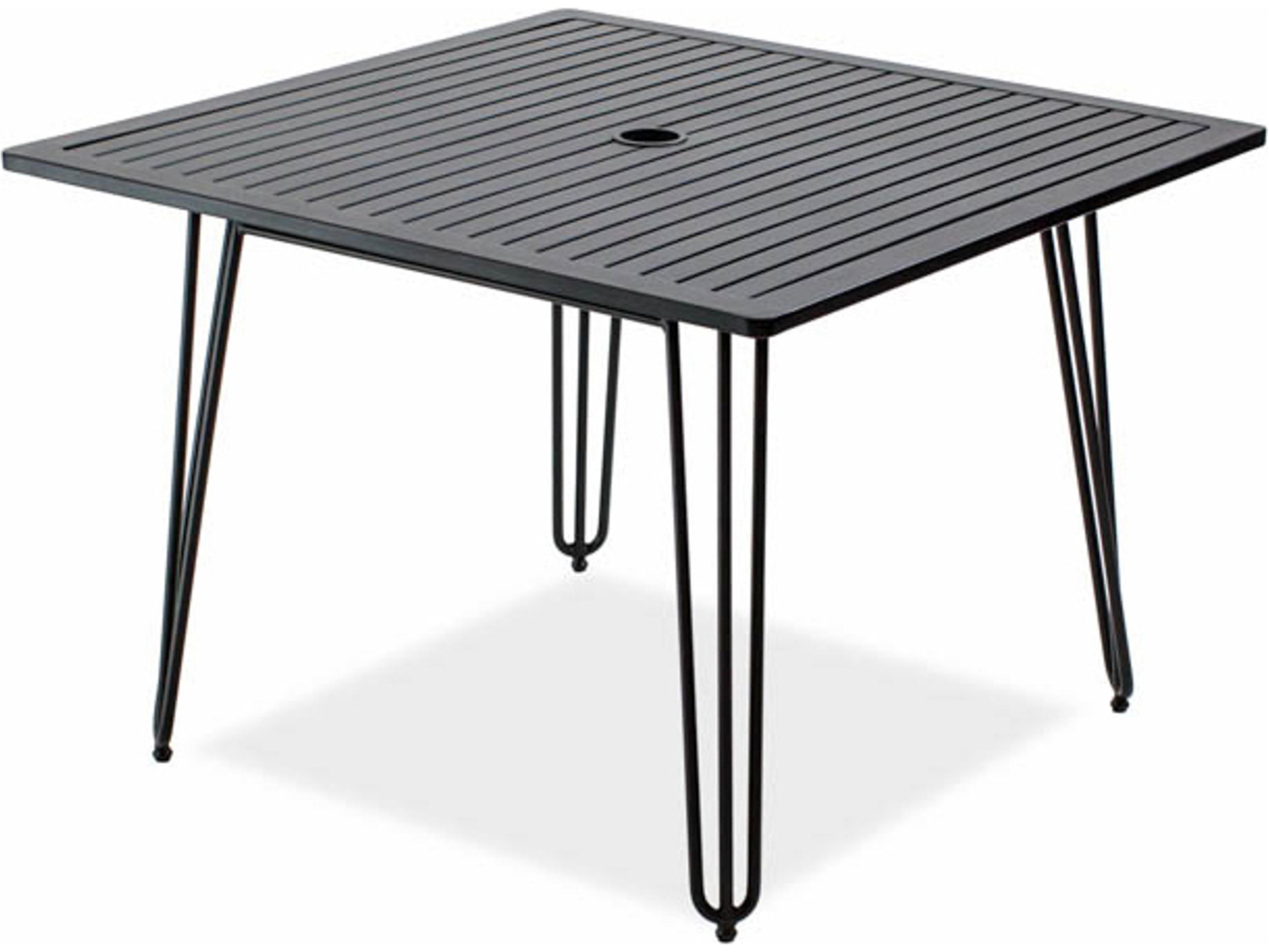 Koverton Form Square Aluminum Patio Dining Table with Hole