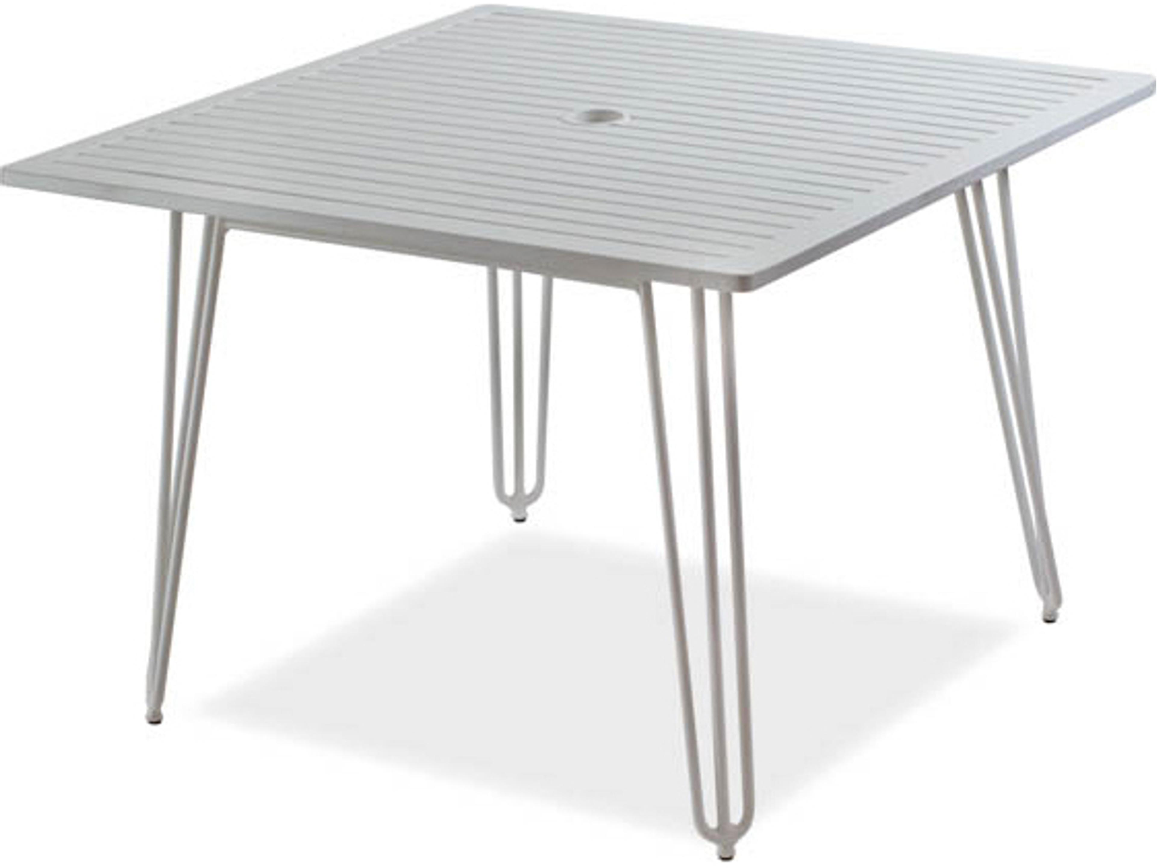 Koverton Form Square Aluminum Patio Dining Table with Hole