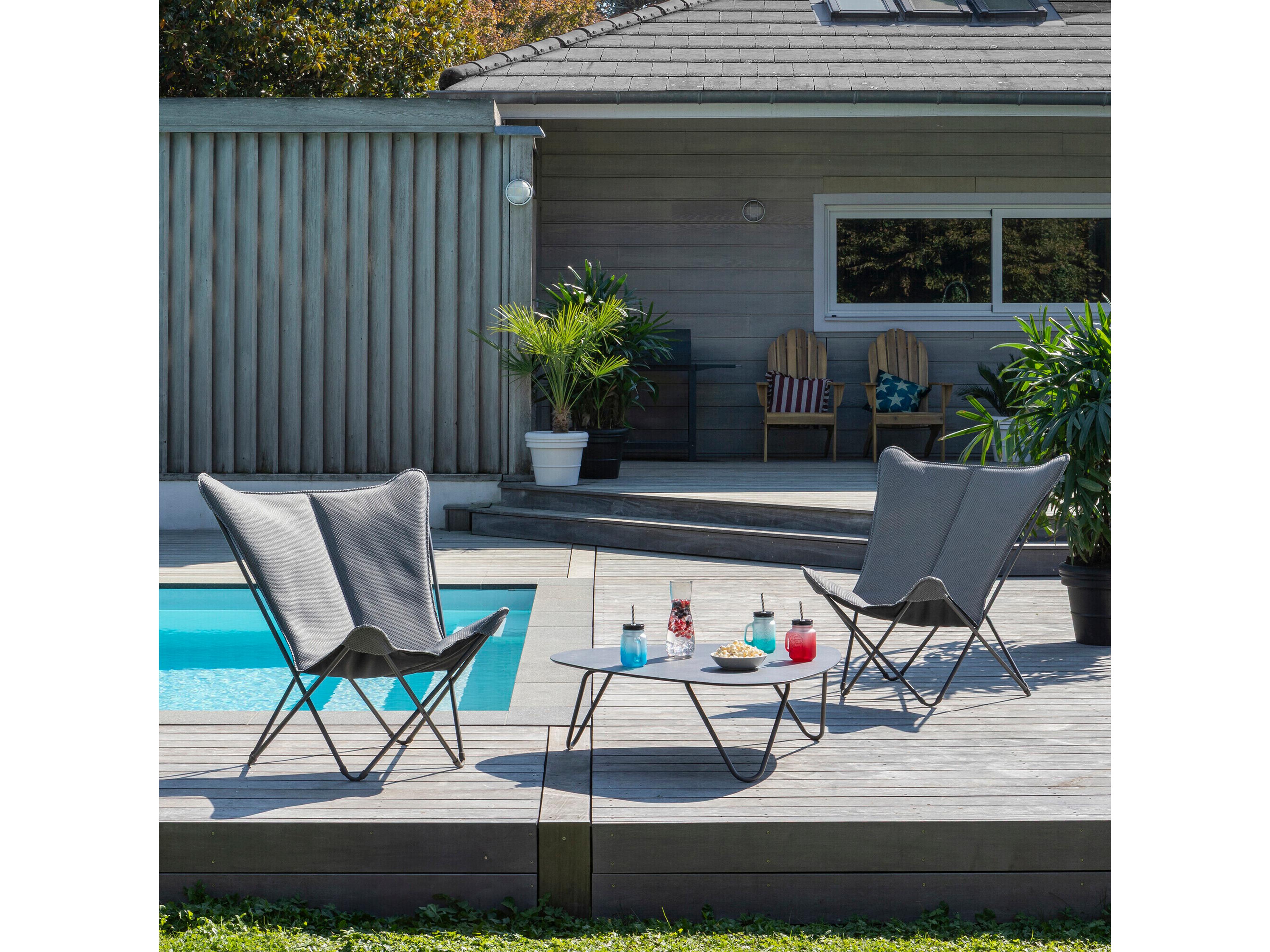 Lafuma Pop Up Steel Cushion Lounge Chair