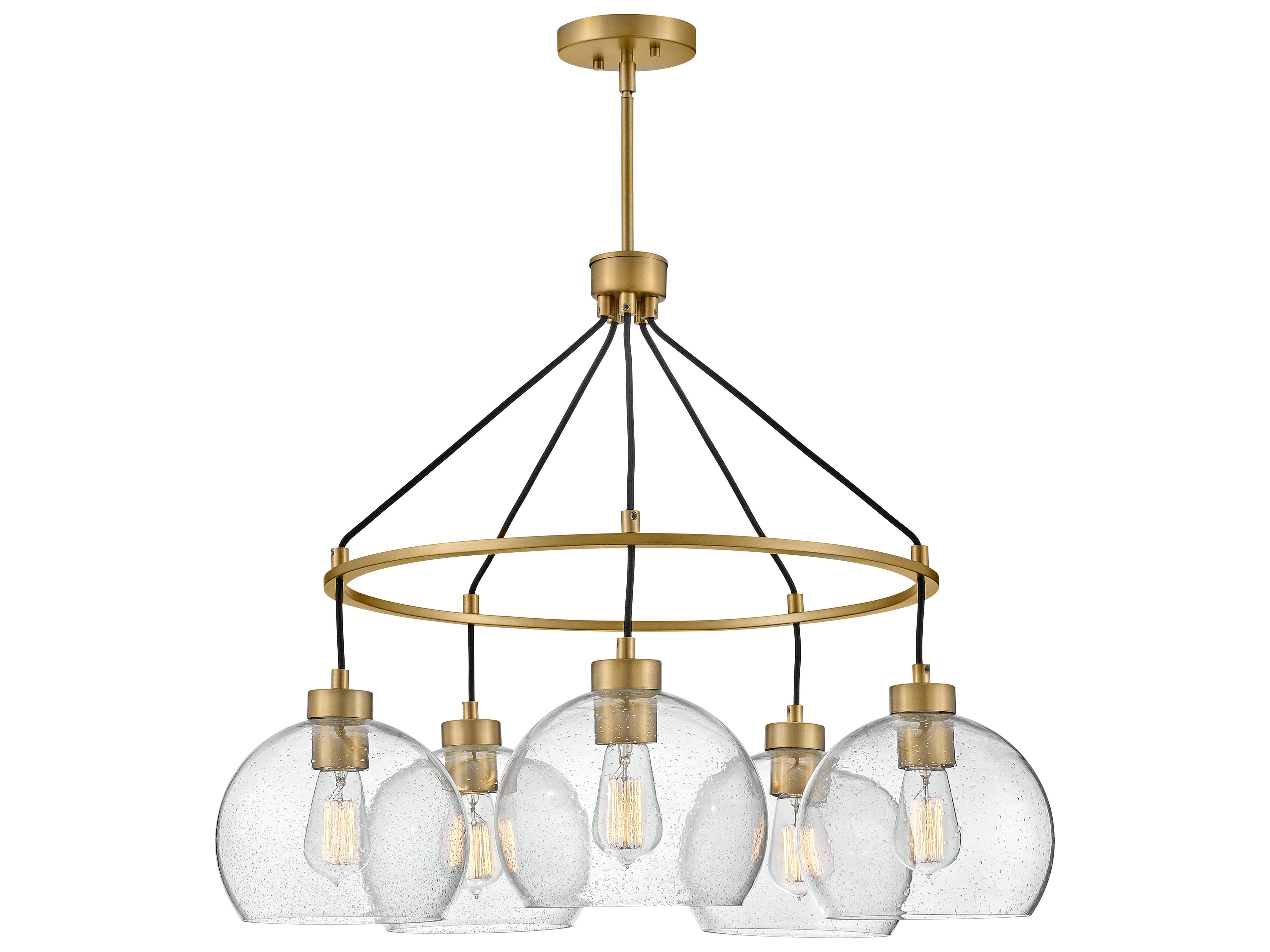 Rumi 5-Light Lacquered Brass Globe Chandelier