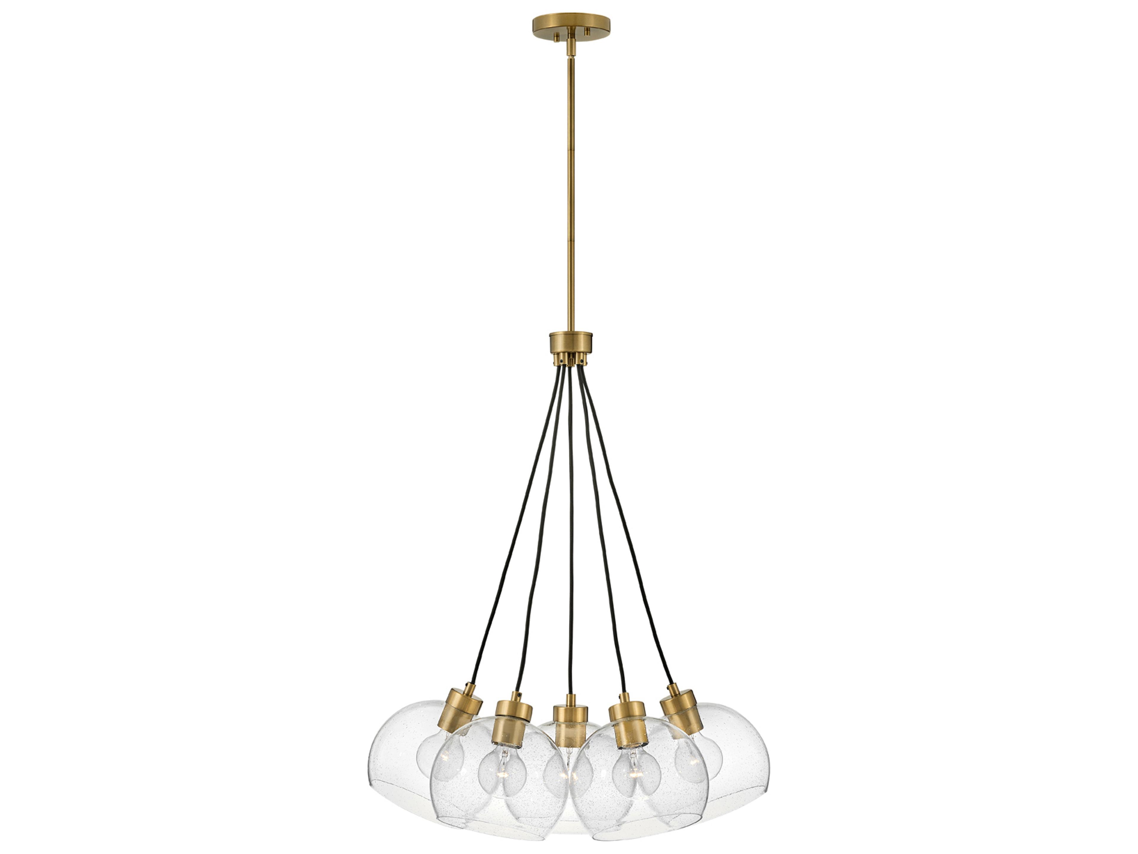 Rumi 5-Light Lacquered Brass Globe Pendant