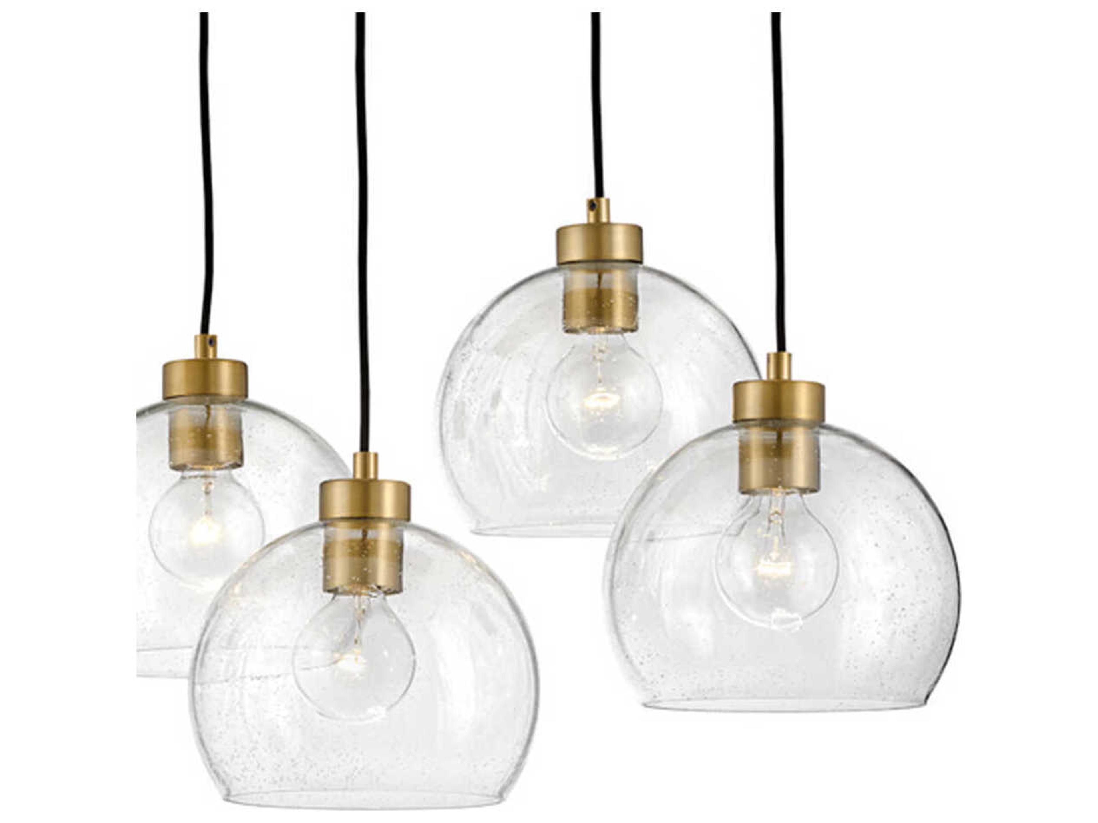 Lark Living Rumi 7-Light Lacquered Brass Bronze Globe Linear Island Pendant