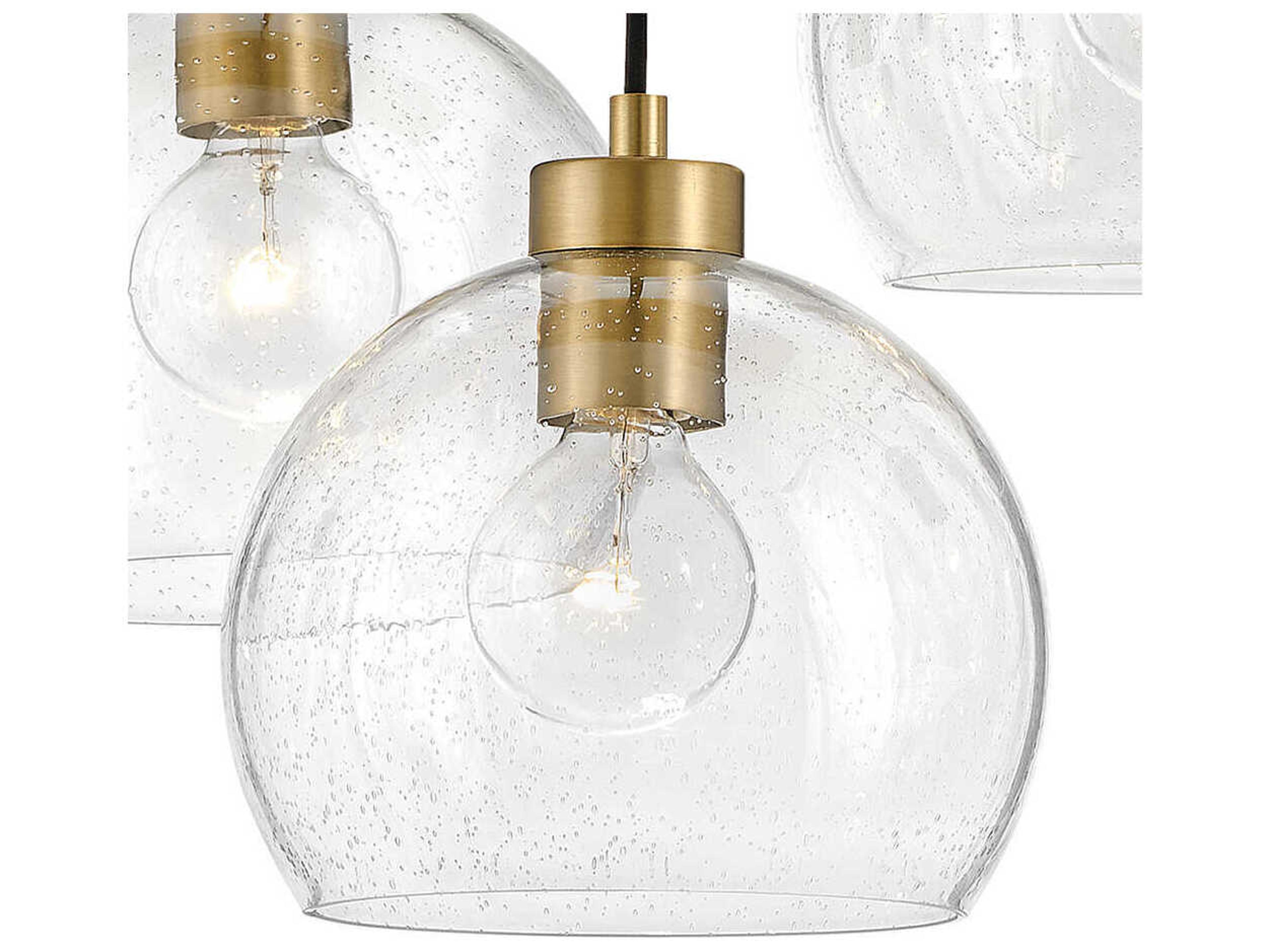 Lark Living Rumi 7-Light Lacquered Brass Bronze Globe Linear Island Pendant