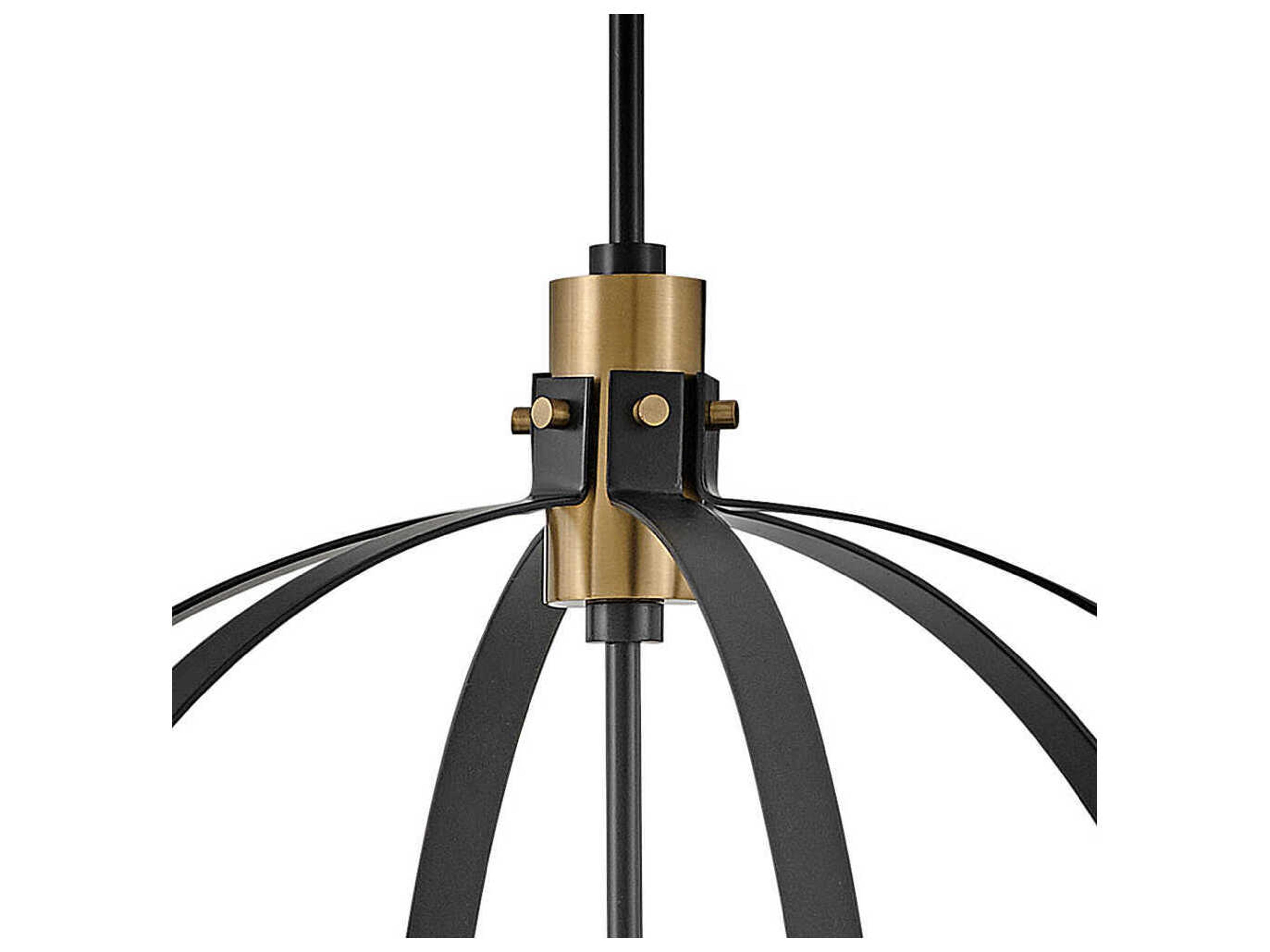 Lark Living Cirque 4-Light Black Lacquered Brass Globe Chandelier