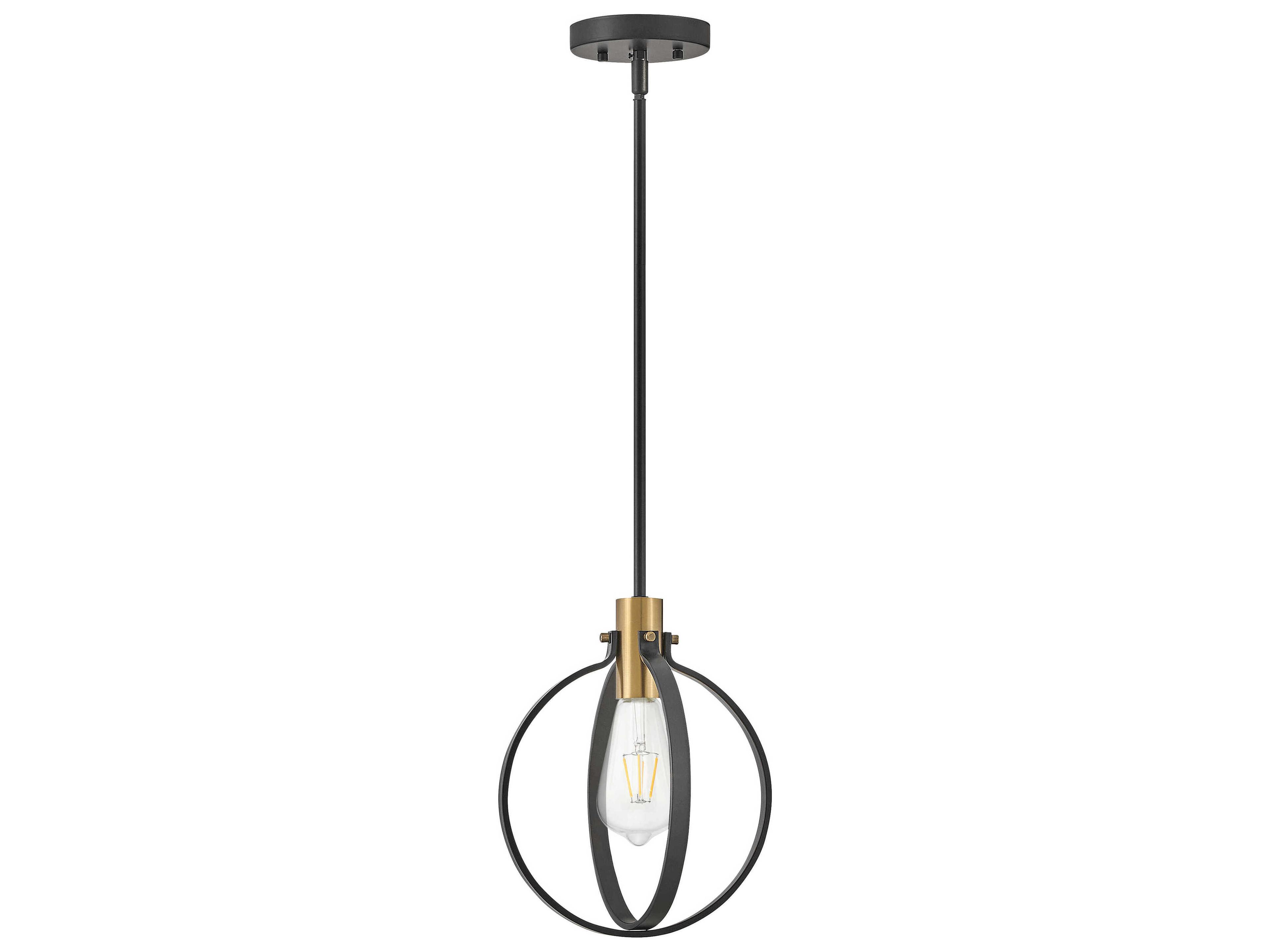 Lark Living Cirque 1-Light Black Lacquered Brass Globe Mini Pendant