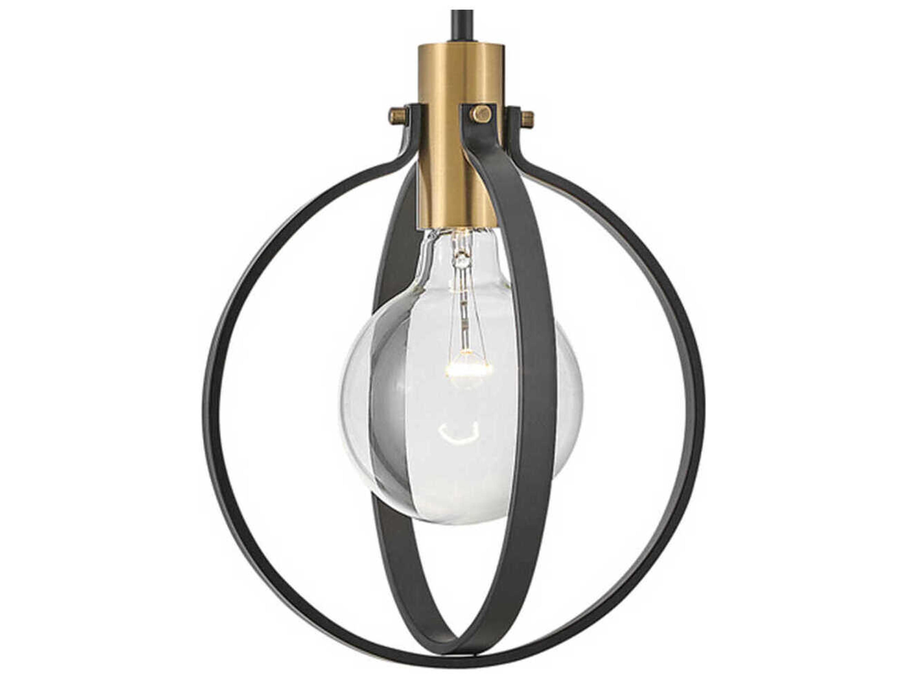 Lark Living Cirque 1-Light Black Lacquered Brass Globe Mini Pendant
