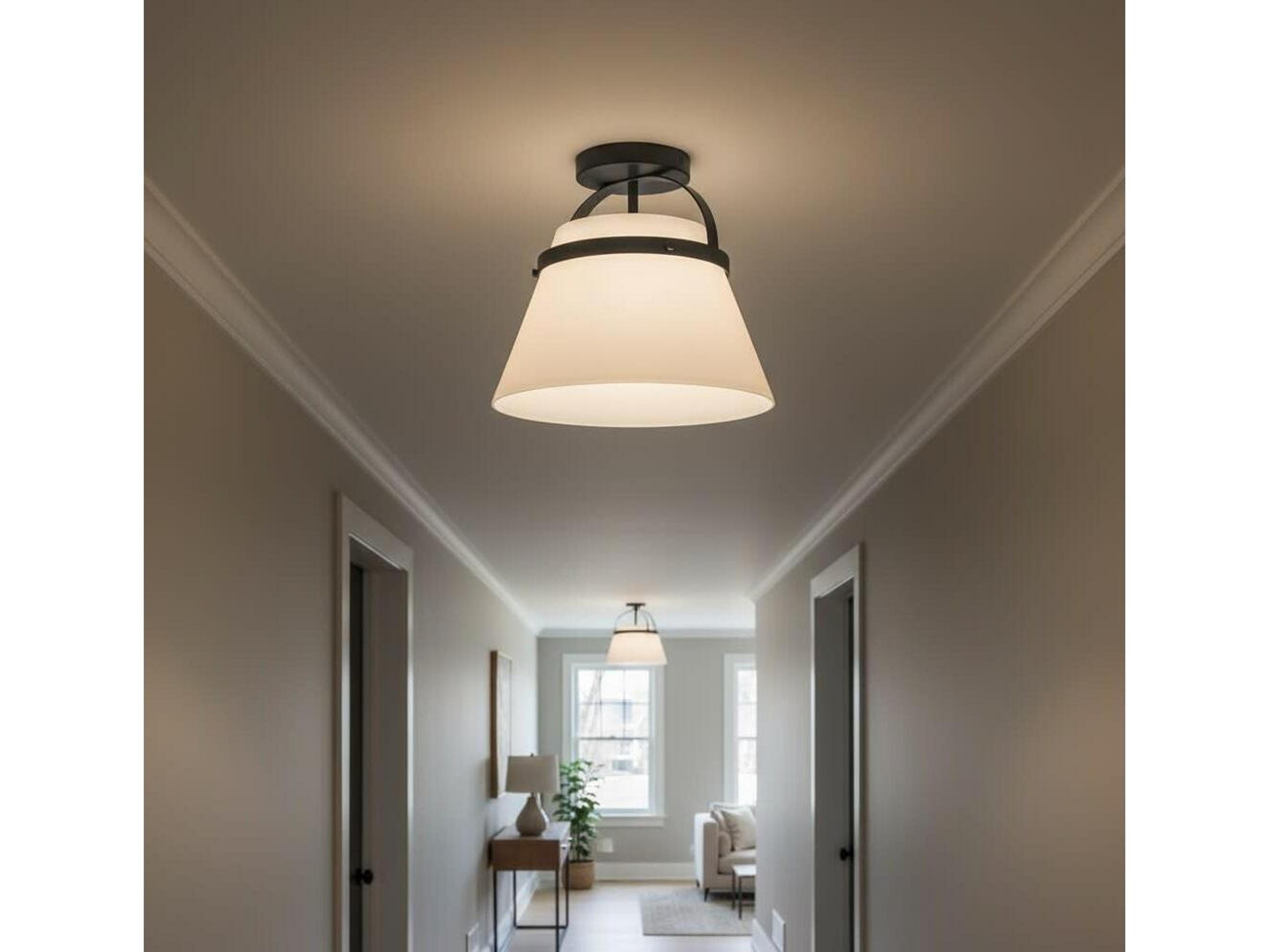 Lark Living Tori 1-Light Black Bell Semi Flush Mount