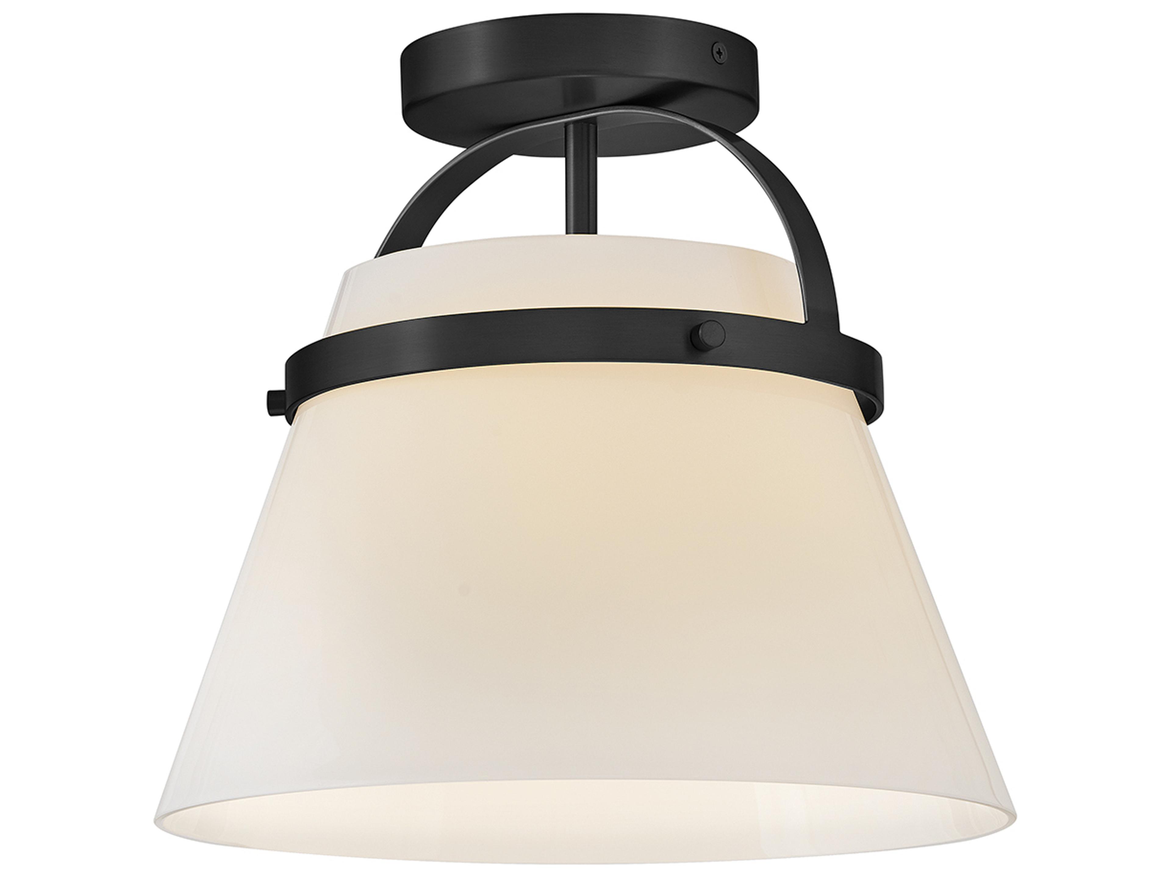 Tori 1-Light Black Bell Semi Flush Mount