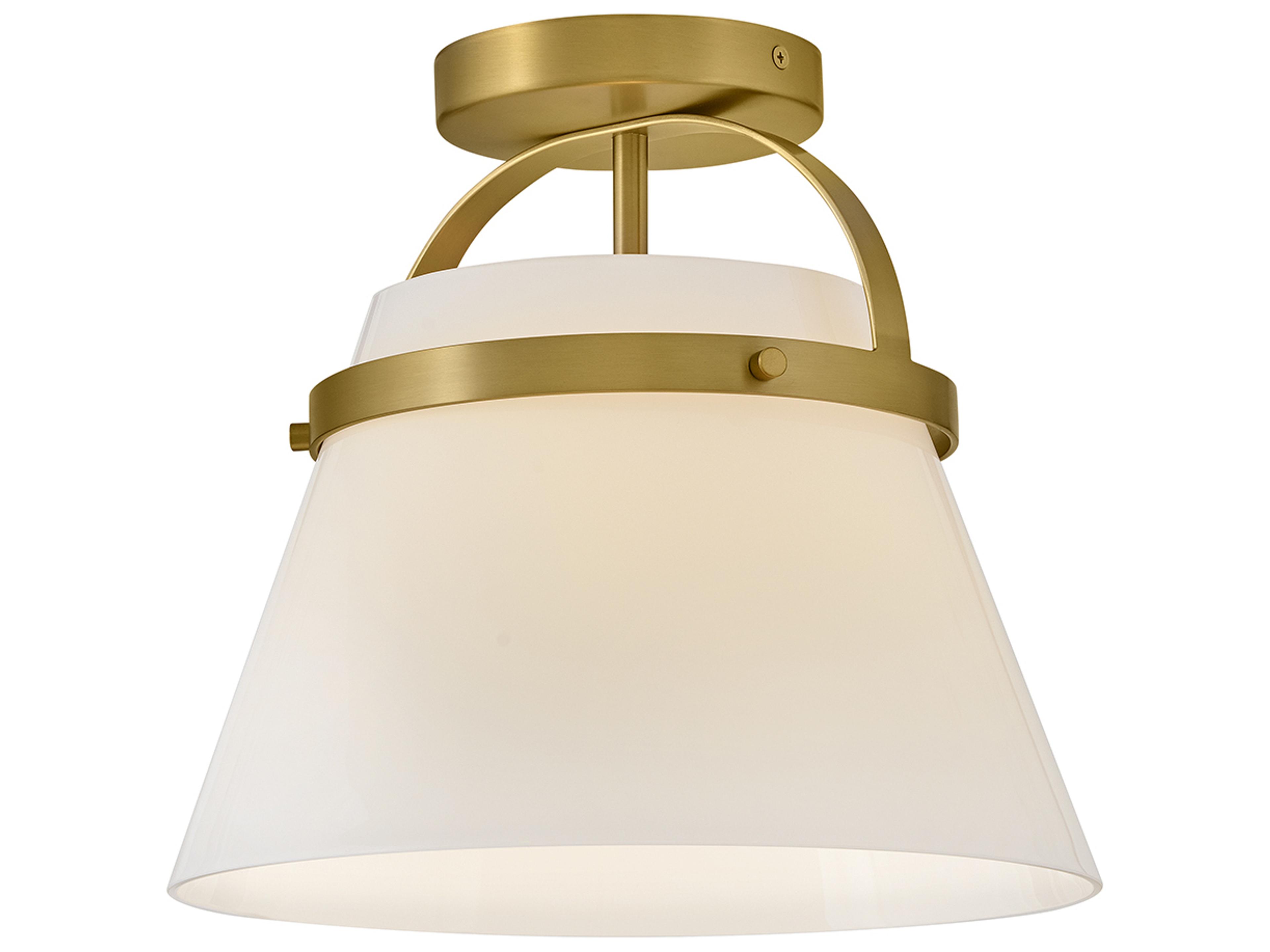 Tori 1-Light Lacquered Brass Bell Semi Flush Mount