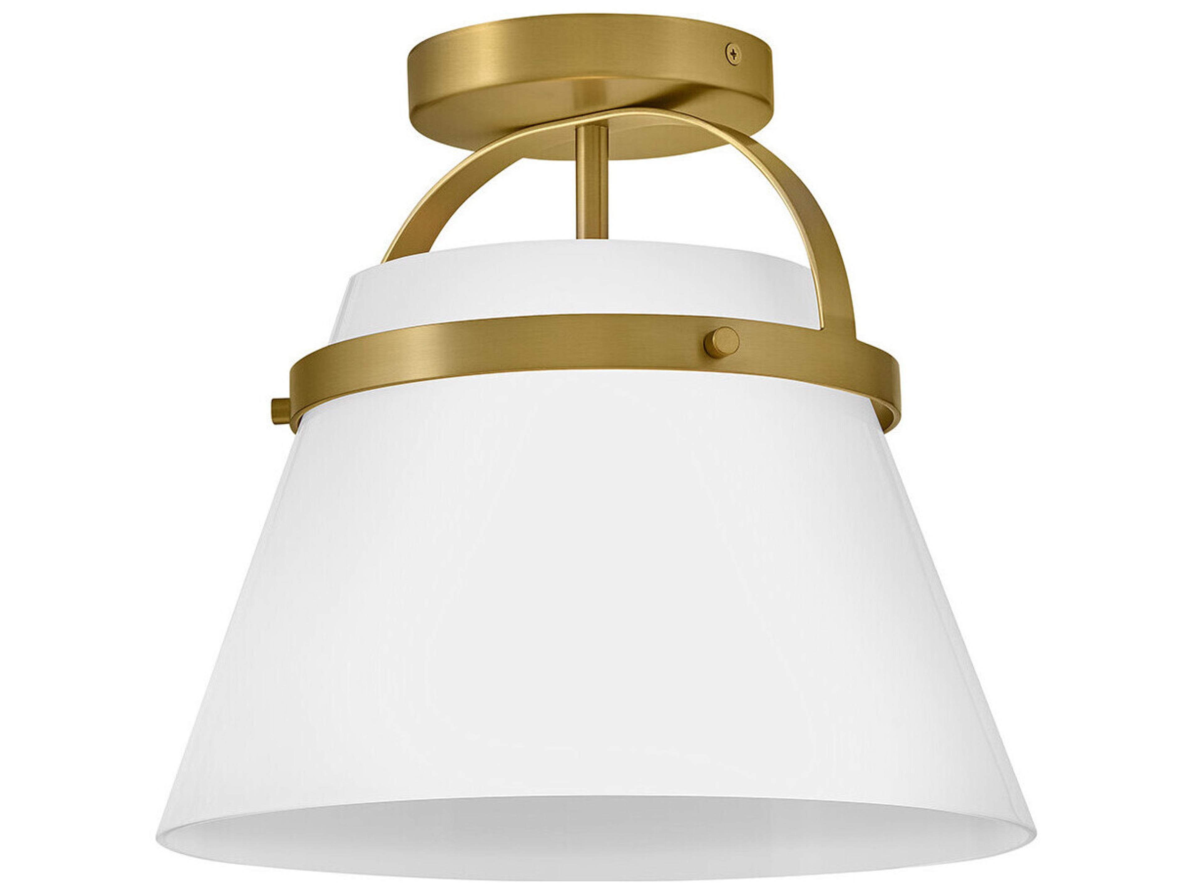 Lark Living Tori 1-Light Lacquered Brass Bell Semi Flush Mount
