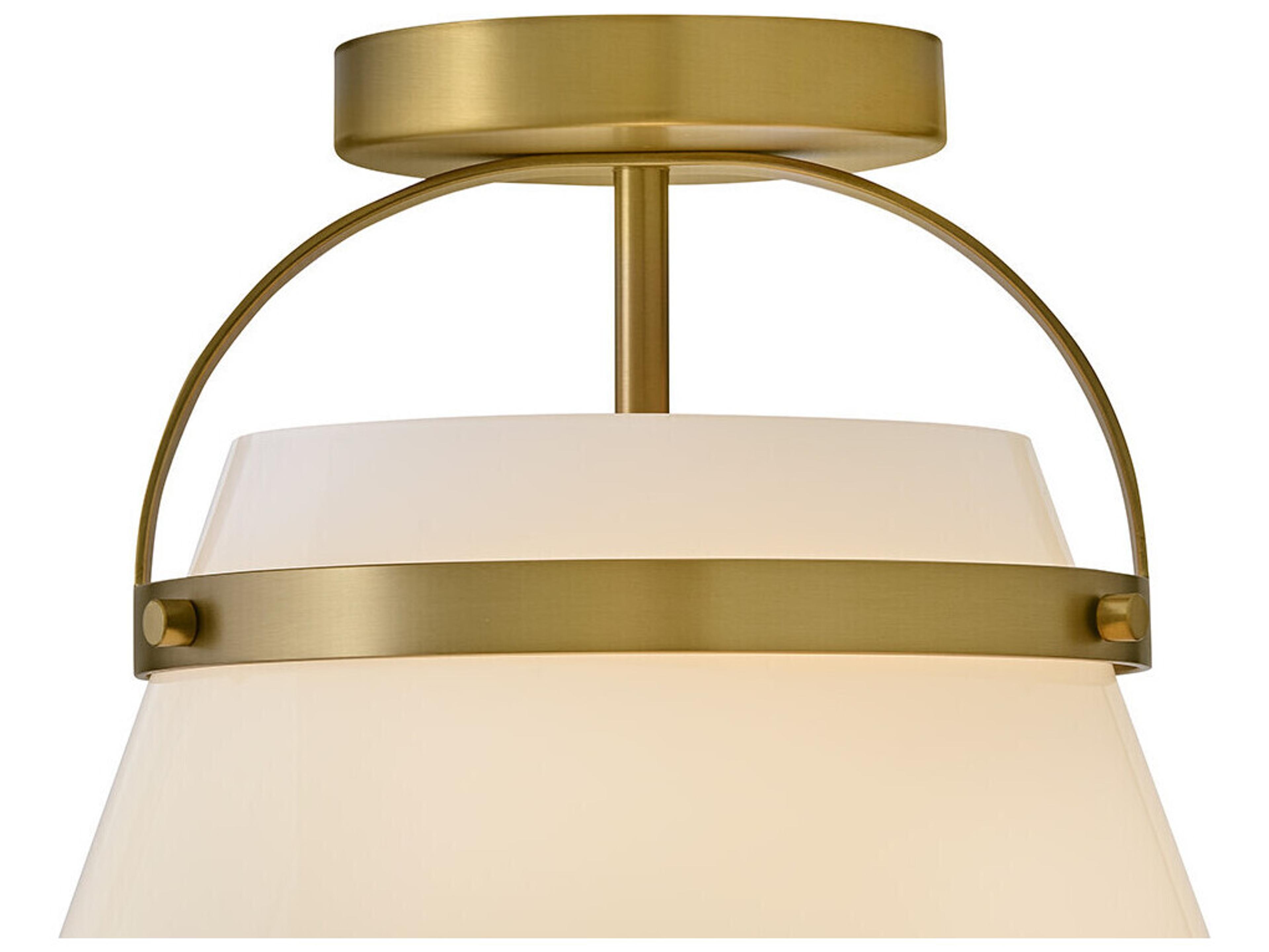 Lark Living Tori 1-Light Lacquered Brass Bell Semi Flush Mount