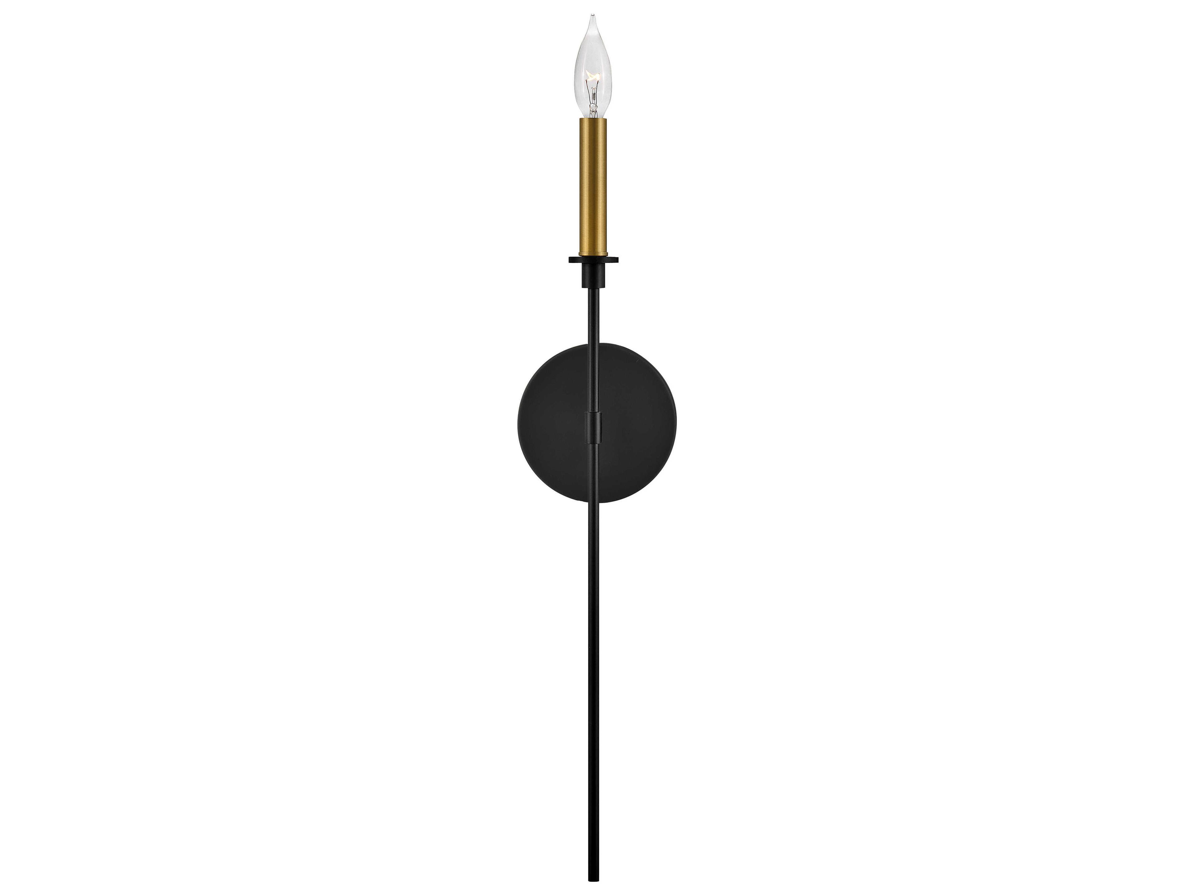Lark Living Hux 1-Light Black Lacquered Brass Wall Sconce