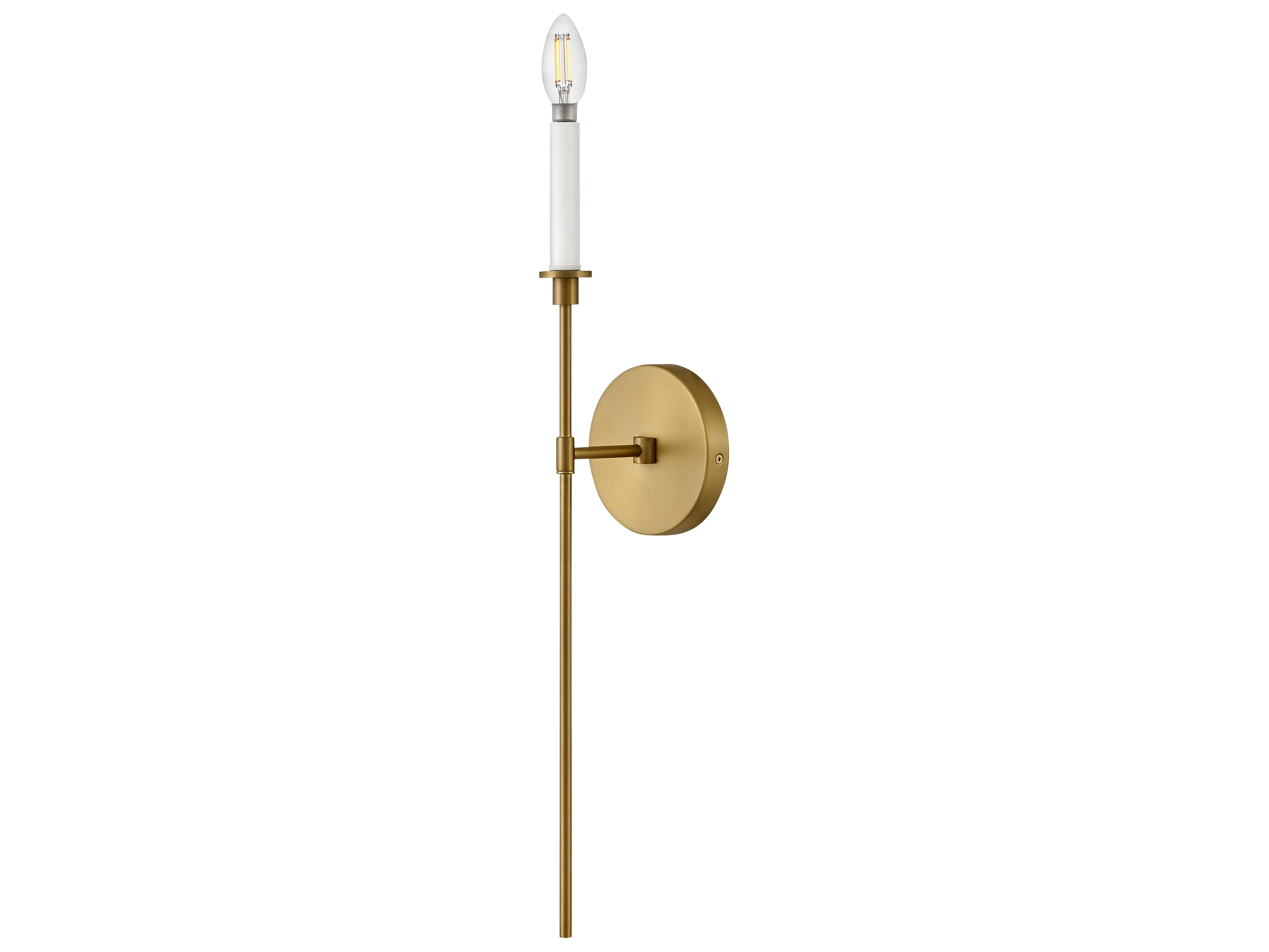 Hux 1-Light Lacquered Brass Warm White Wall Sconce