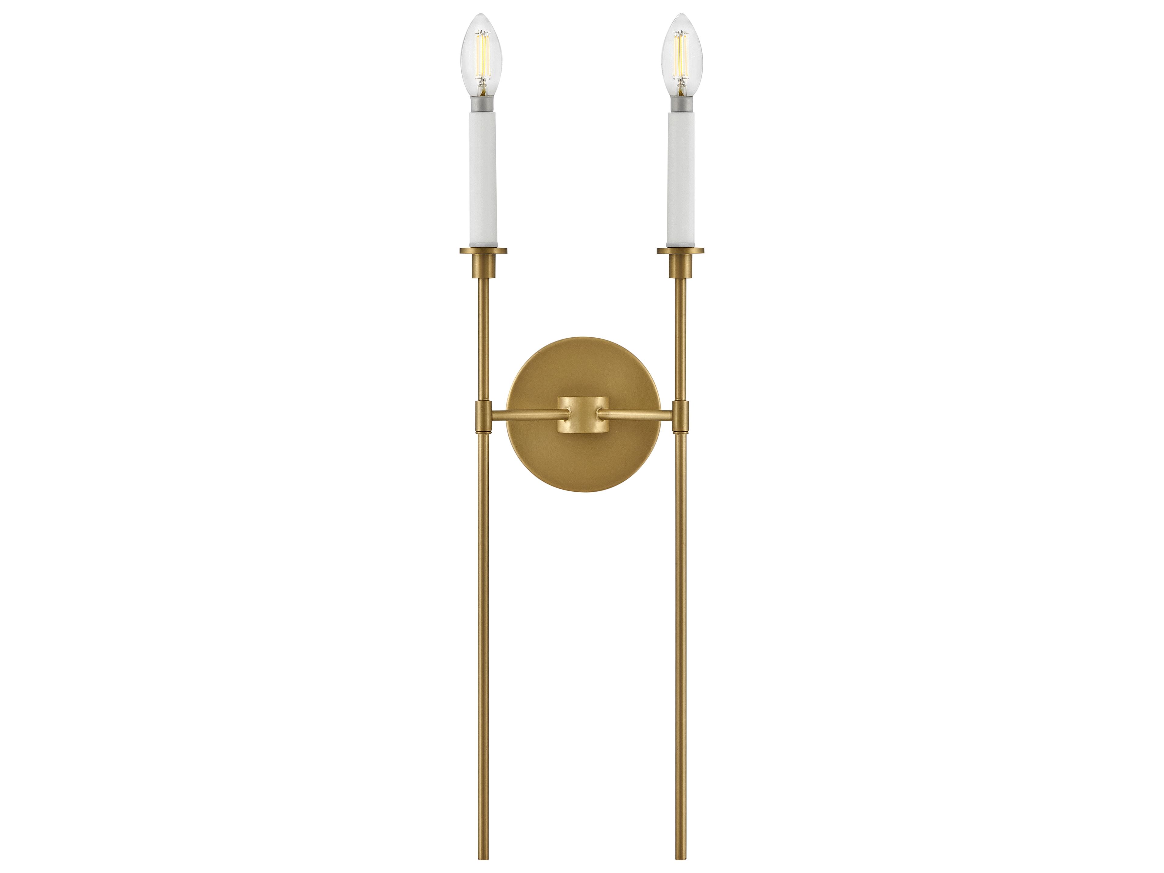 Hux 2-Light Lacquered Brass Warm White Wall Sconce