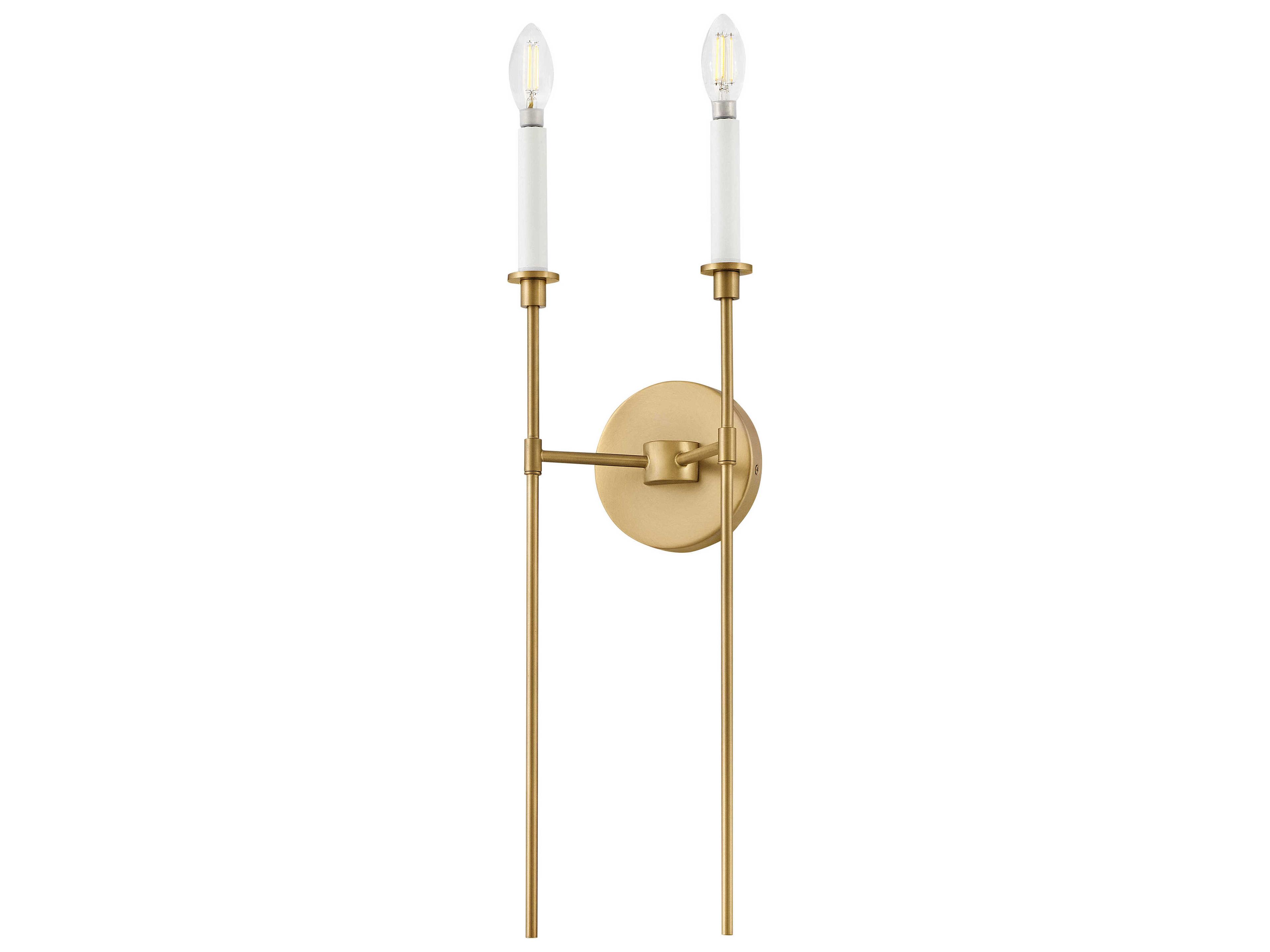 Lark Living Hux 2-Light Lacquered Brass Warm White Wall Sconce