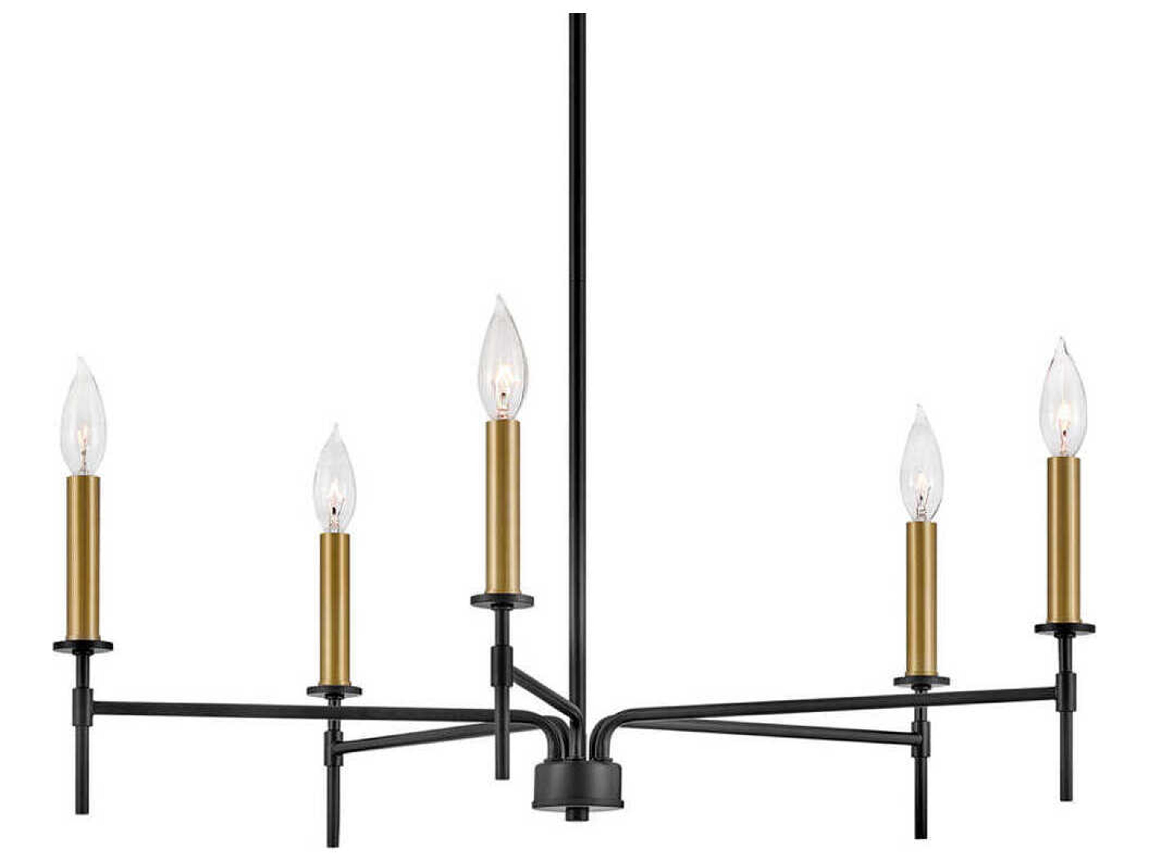 Lark Living Hux 5-Light Black Lacquered Brass Chandelier