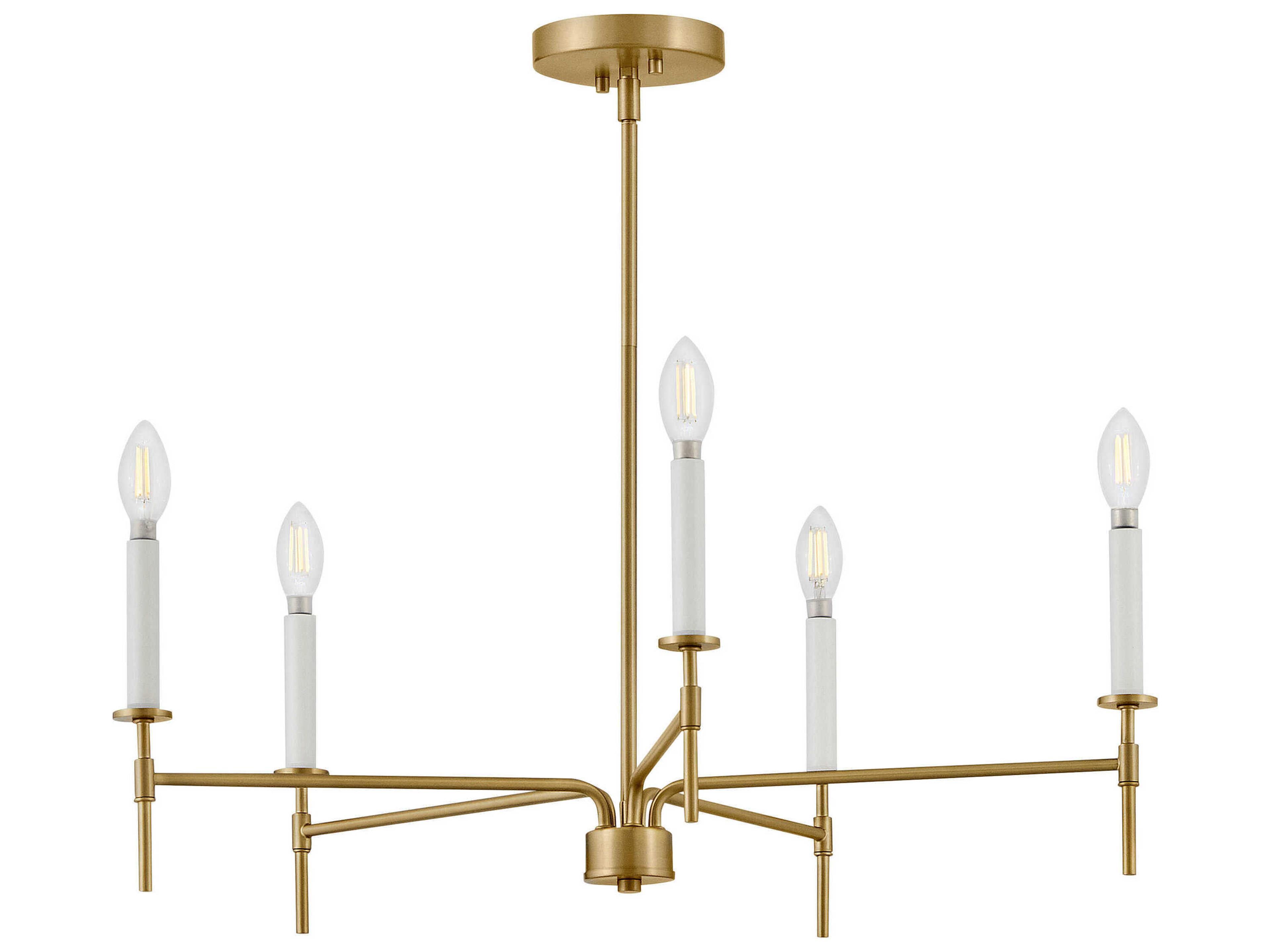 Lark Living Hux 5-Light Lacquered Brass Warm White Candelabra Chandelier
