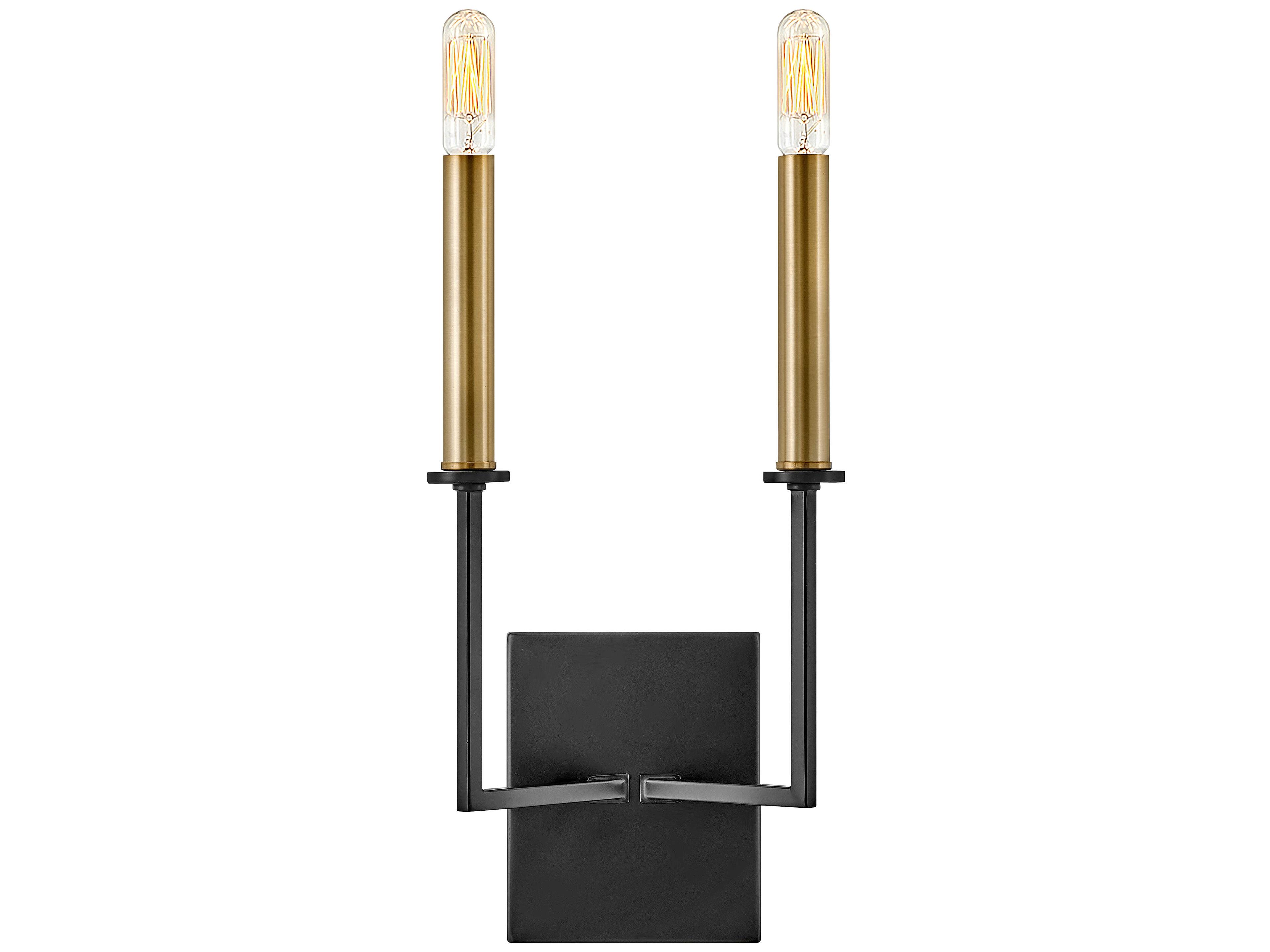 Lark Living Lazlo 2-Light Black Lacquered Brass Wall Sconce