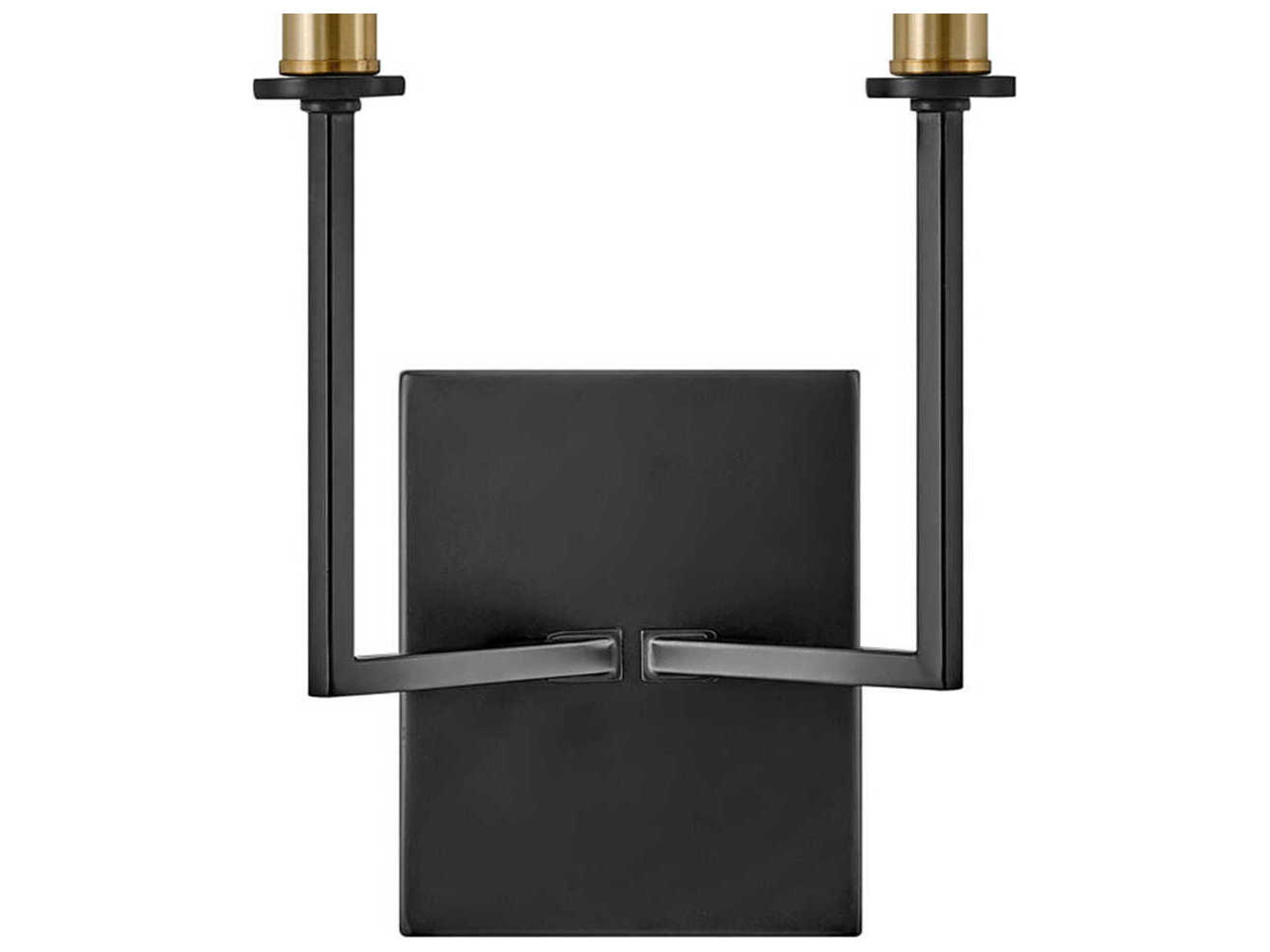 Lark Living Lazlo 2-Light Black Lacquered Brass Wall Sconce