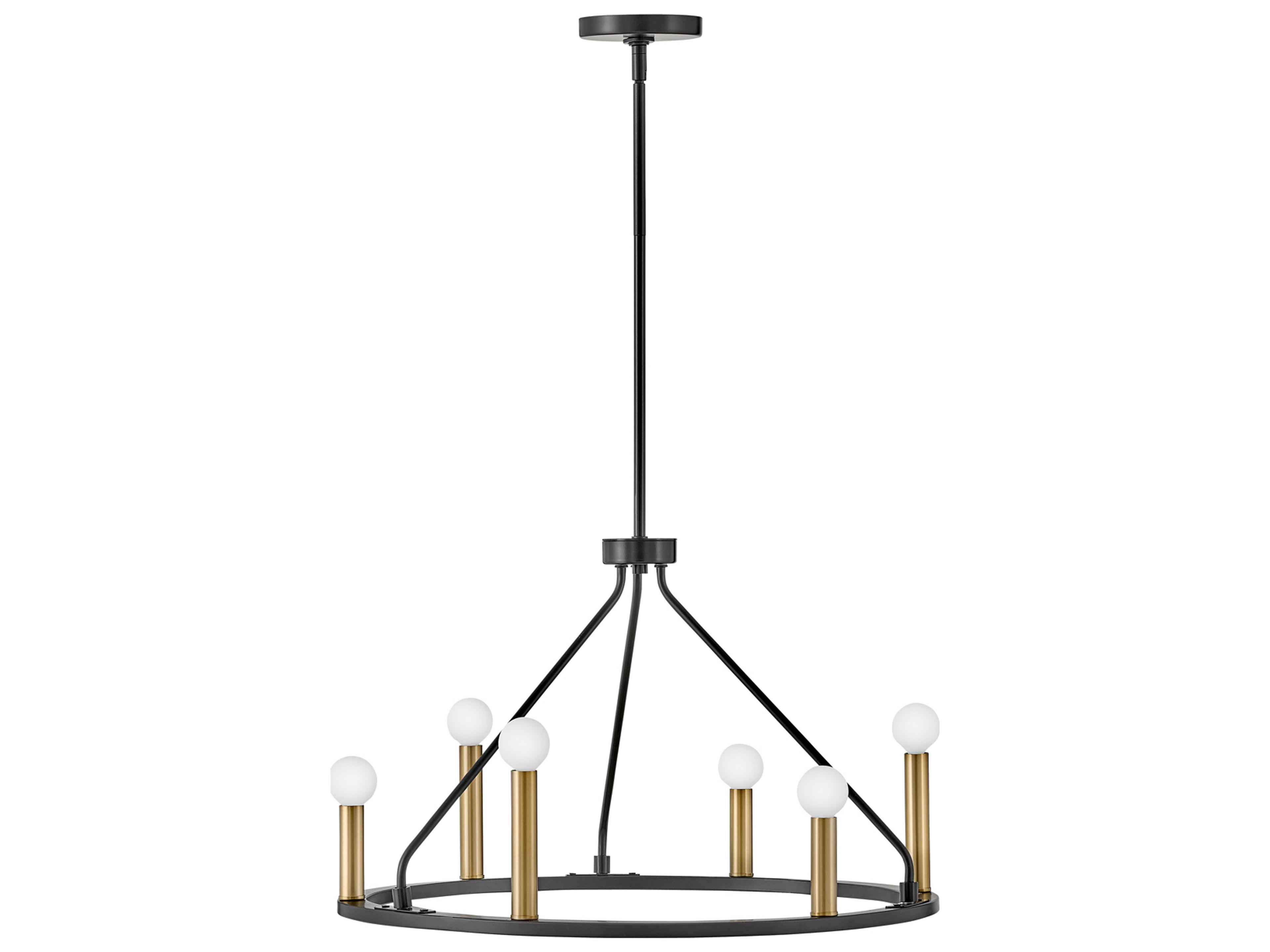 Lark Living Lazlo 6-Light Black Lacquered Brass Chandelier